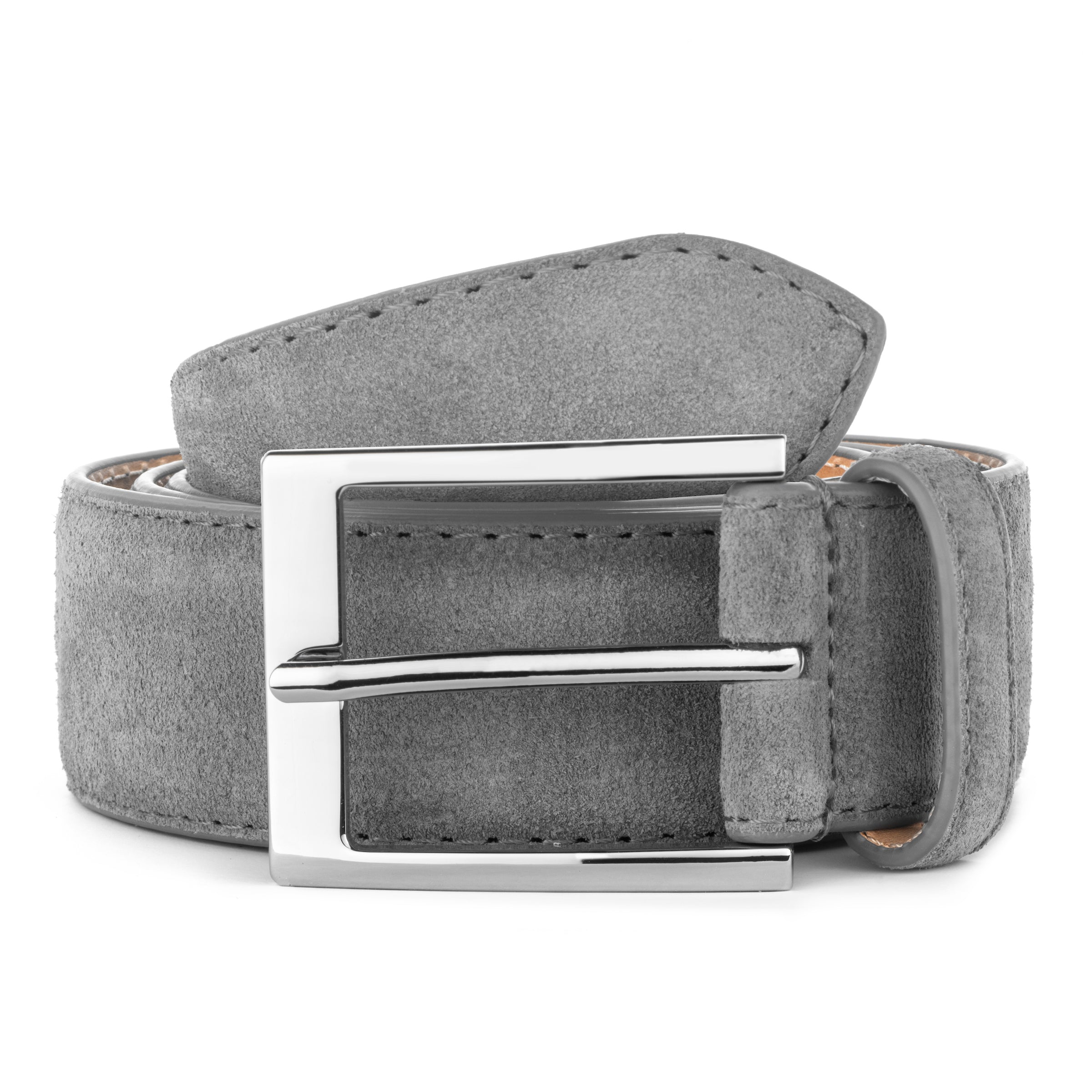 Light Grey Suede Belt