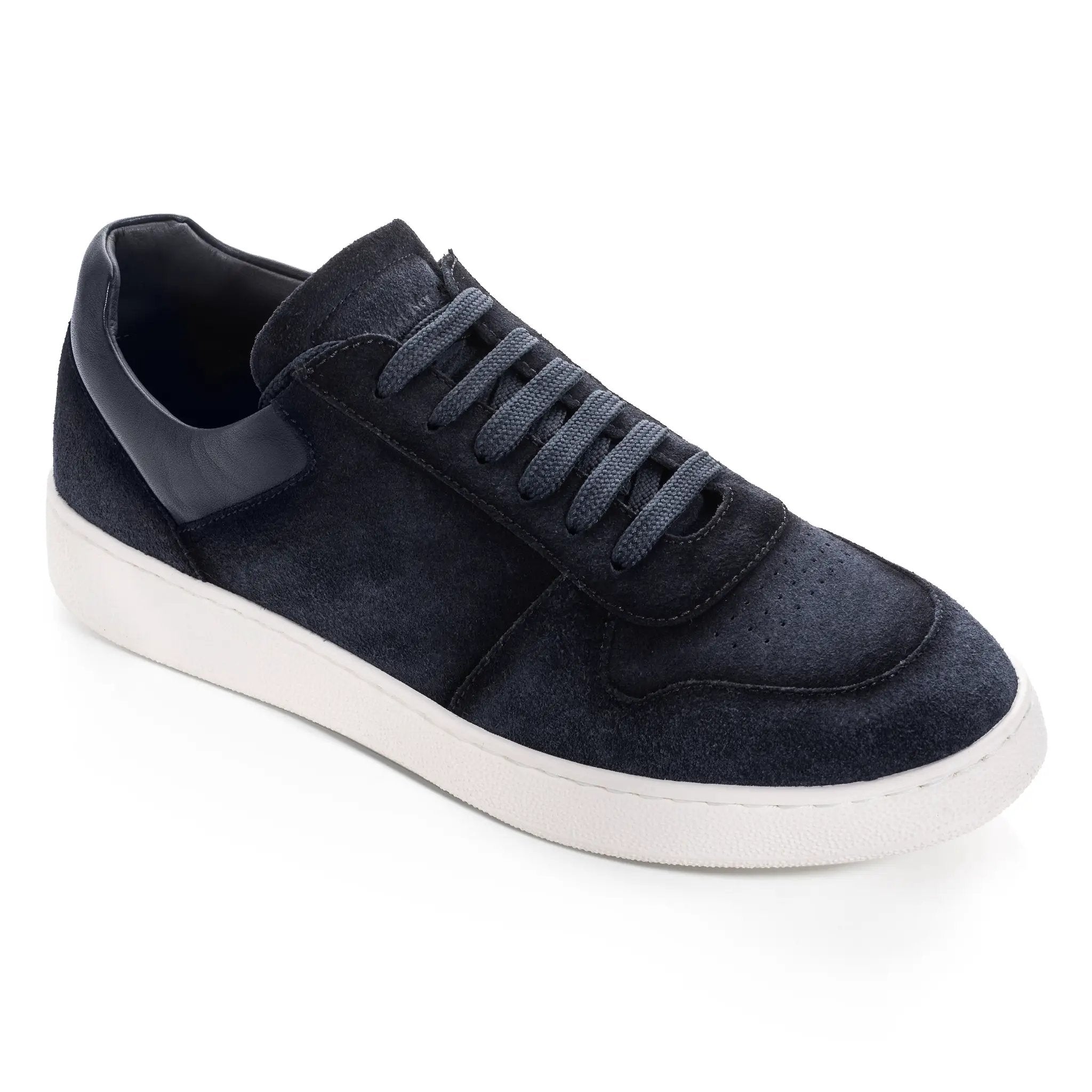 Callum Navy Blue Suede Court Sneaker by To Boot New York