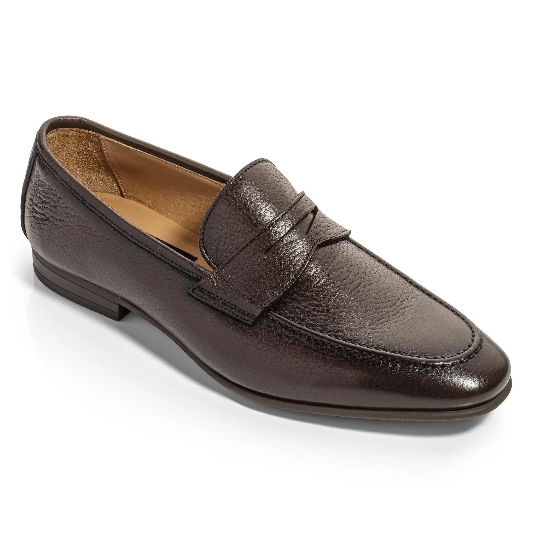 Merritt Dark Brown Deerskin Leather Penny Loafer Slip-On by To Boot New York