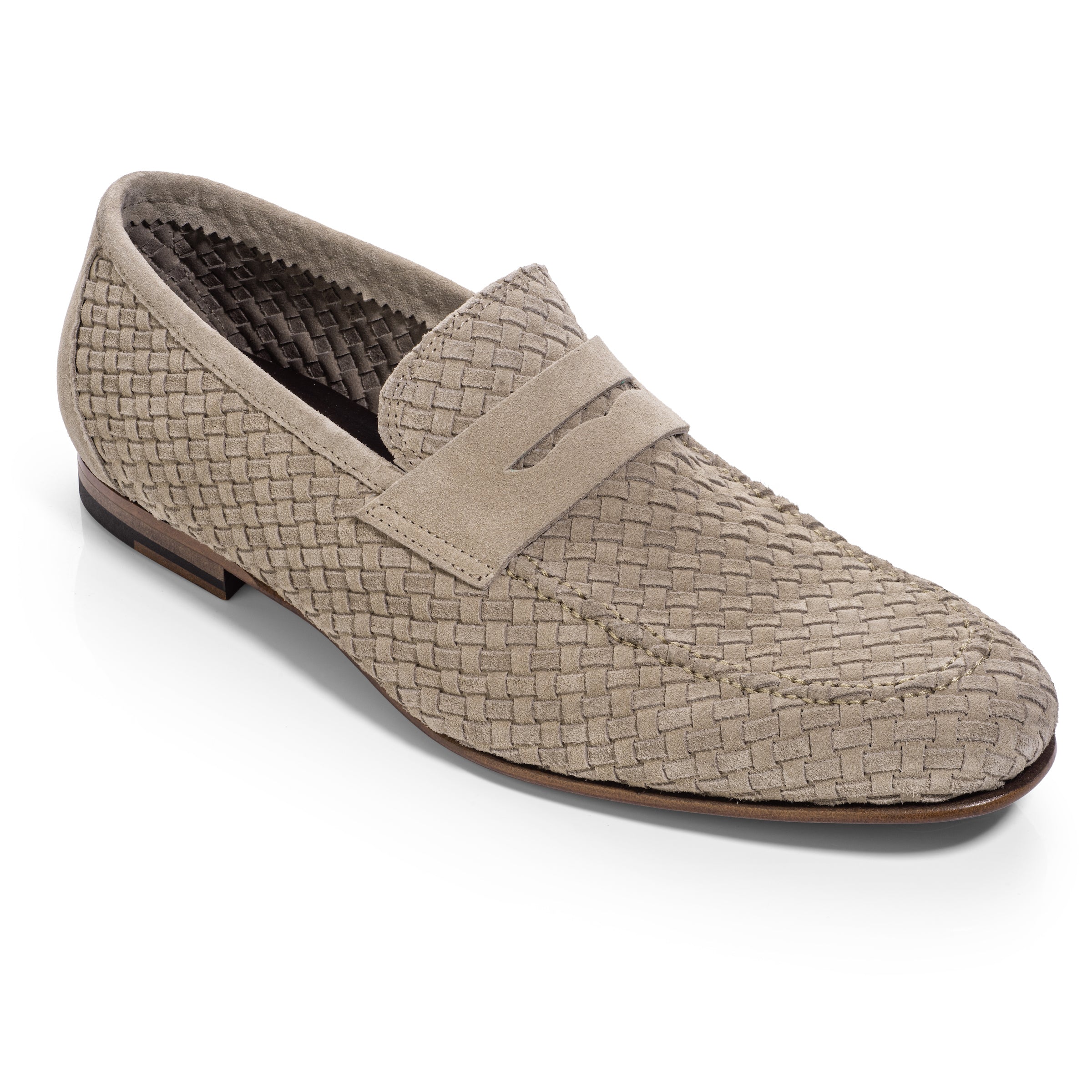 Turner Taupe Woven Suede Loafer