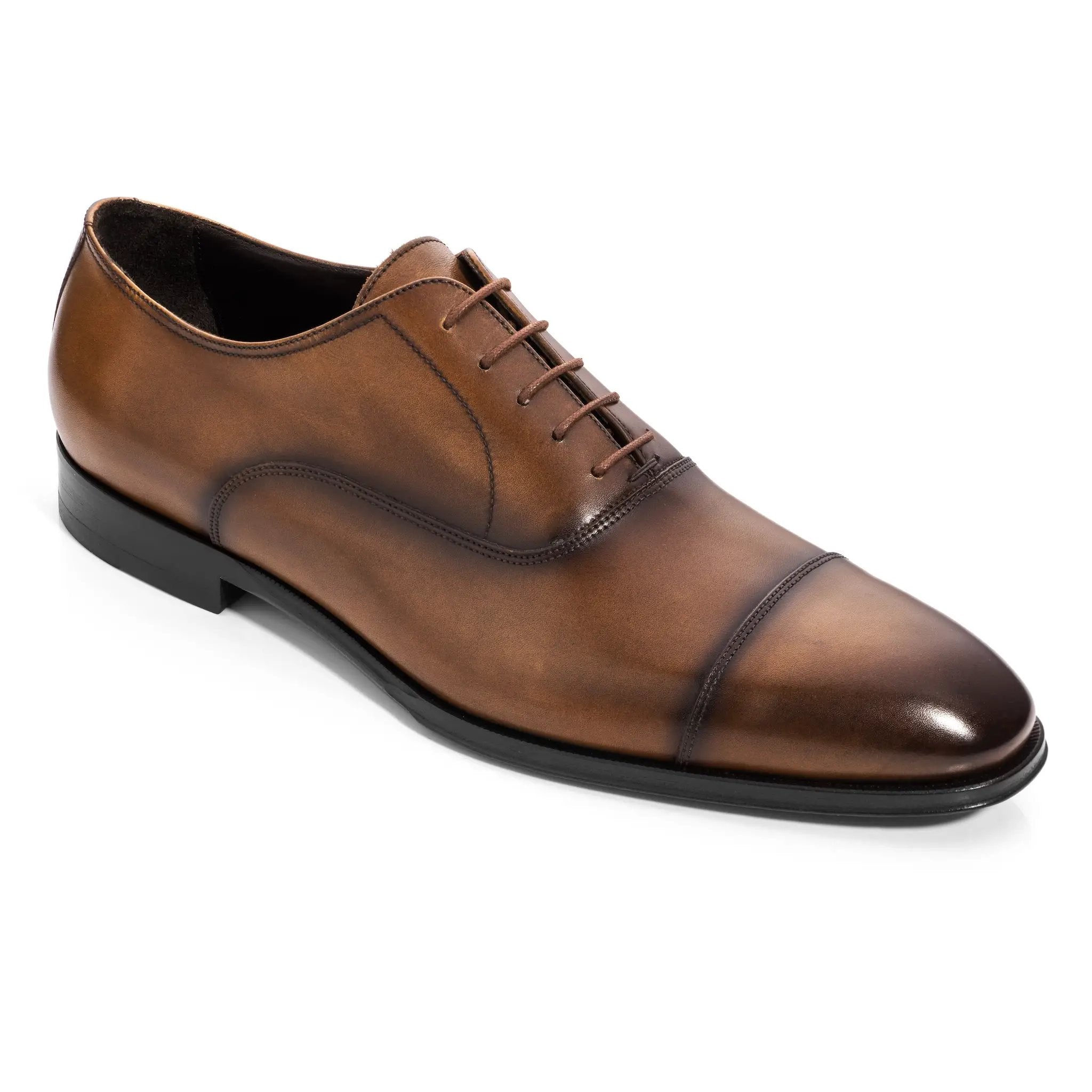 Frankie Tobacco Calf Leather Cap Toe Balmoral by To Boot New York