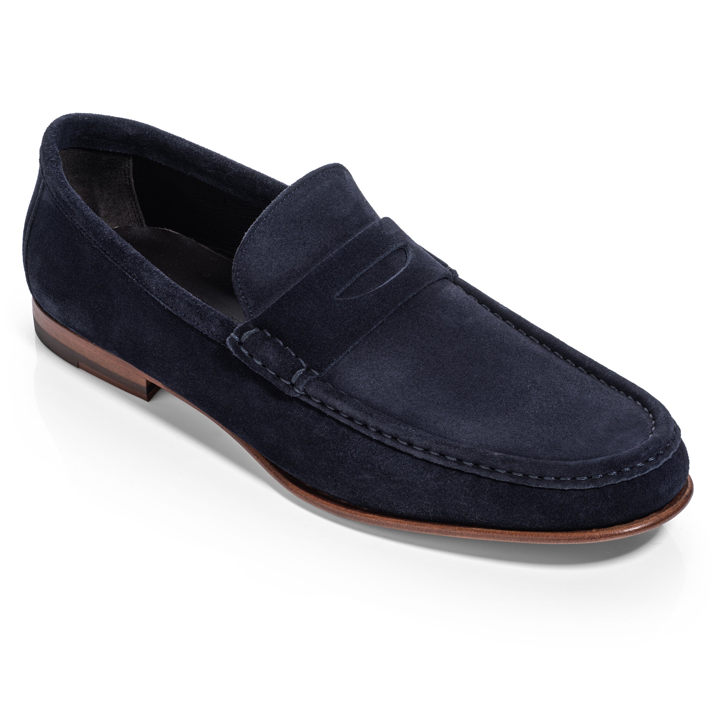 Dylan Navy Blue Suede Penny Loafer
