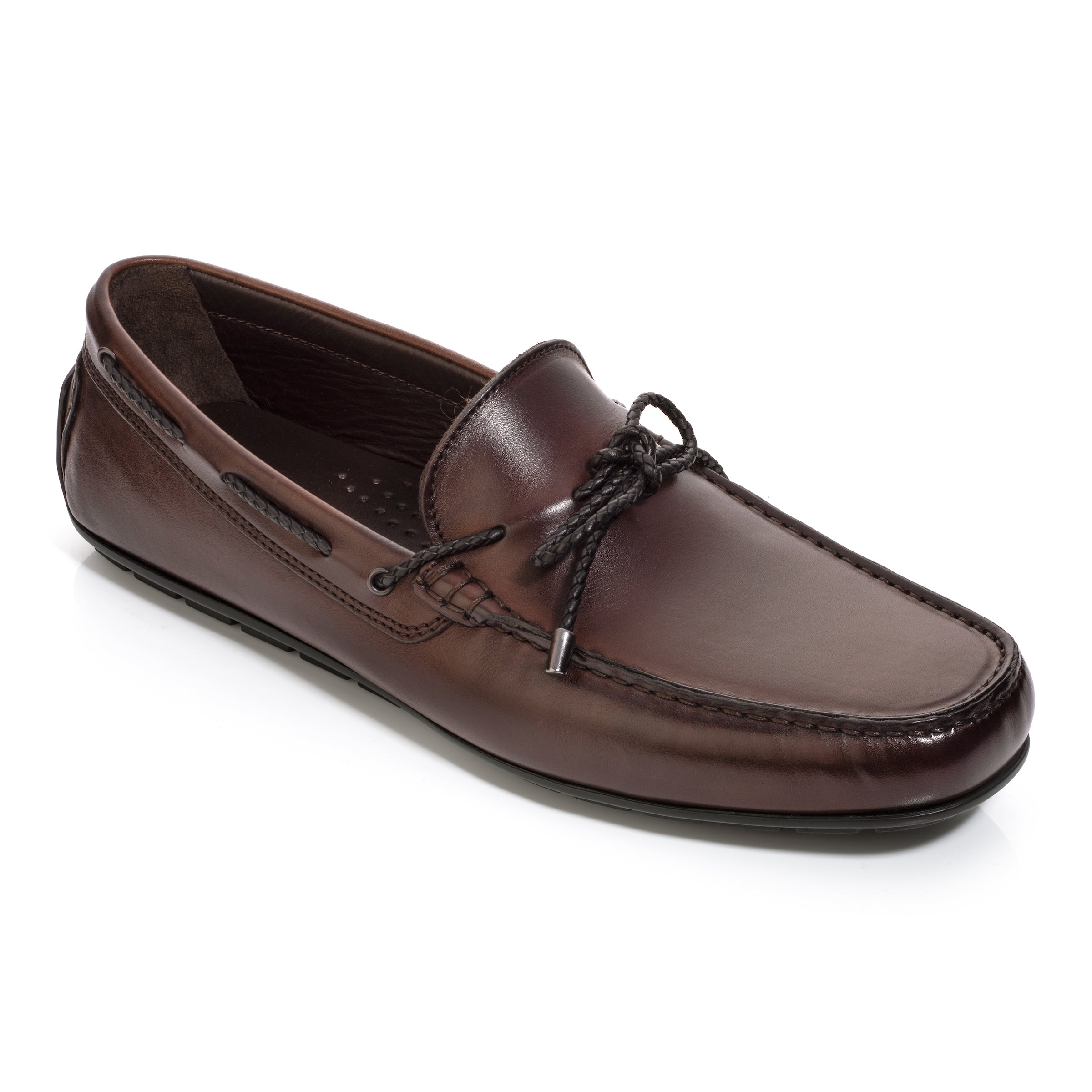 Lucio Brown Burnished Calf Driving Shoe