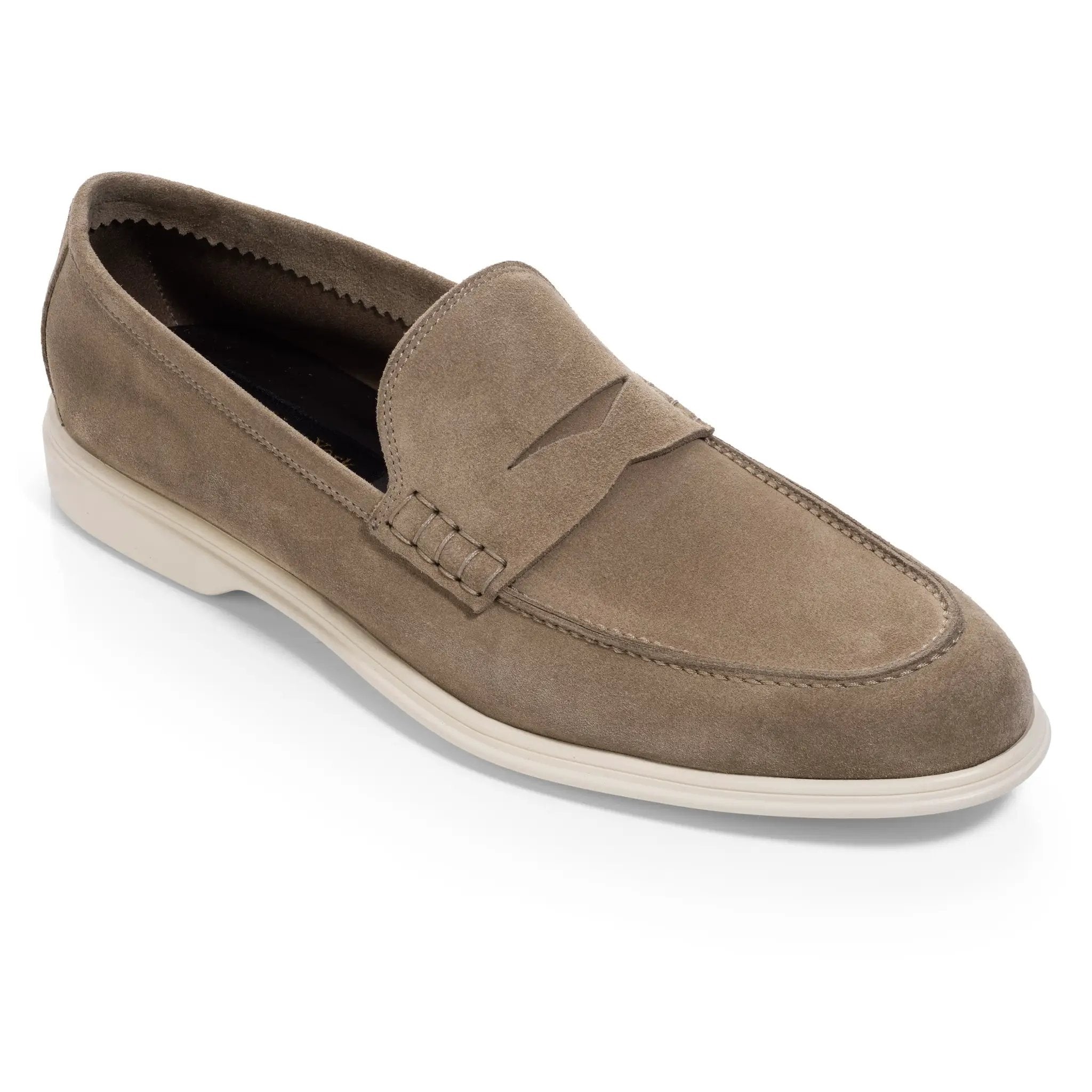 Browne Taupe Suede Penny Slip-On Loafer by To Boot New York