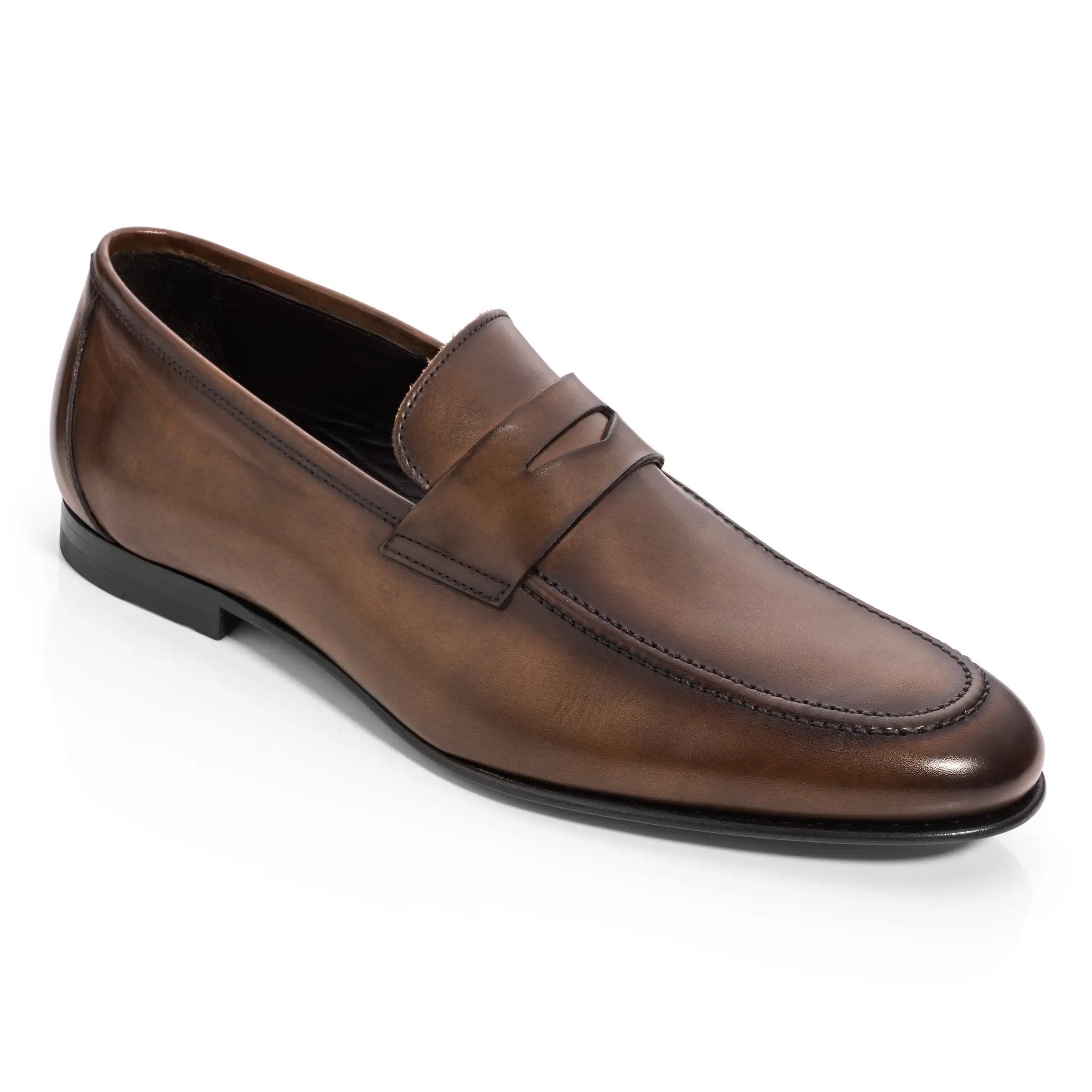 Aldrin Brown Calf Leather Penny Loafer by To Boot New York