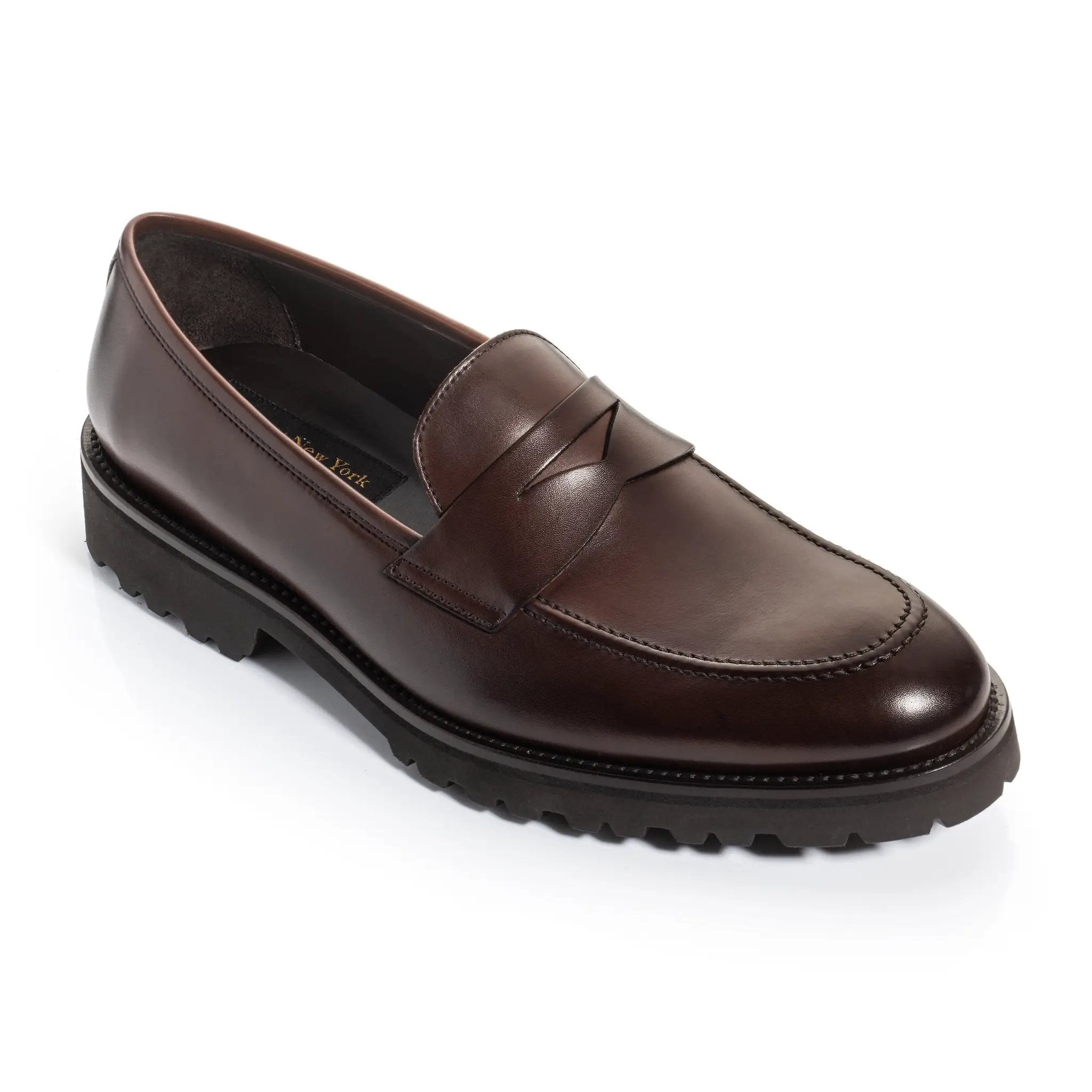 Nino Brown Calf Lug Sole Penny Loafer by To Boot New York