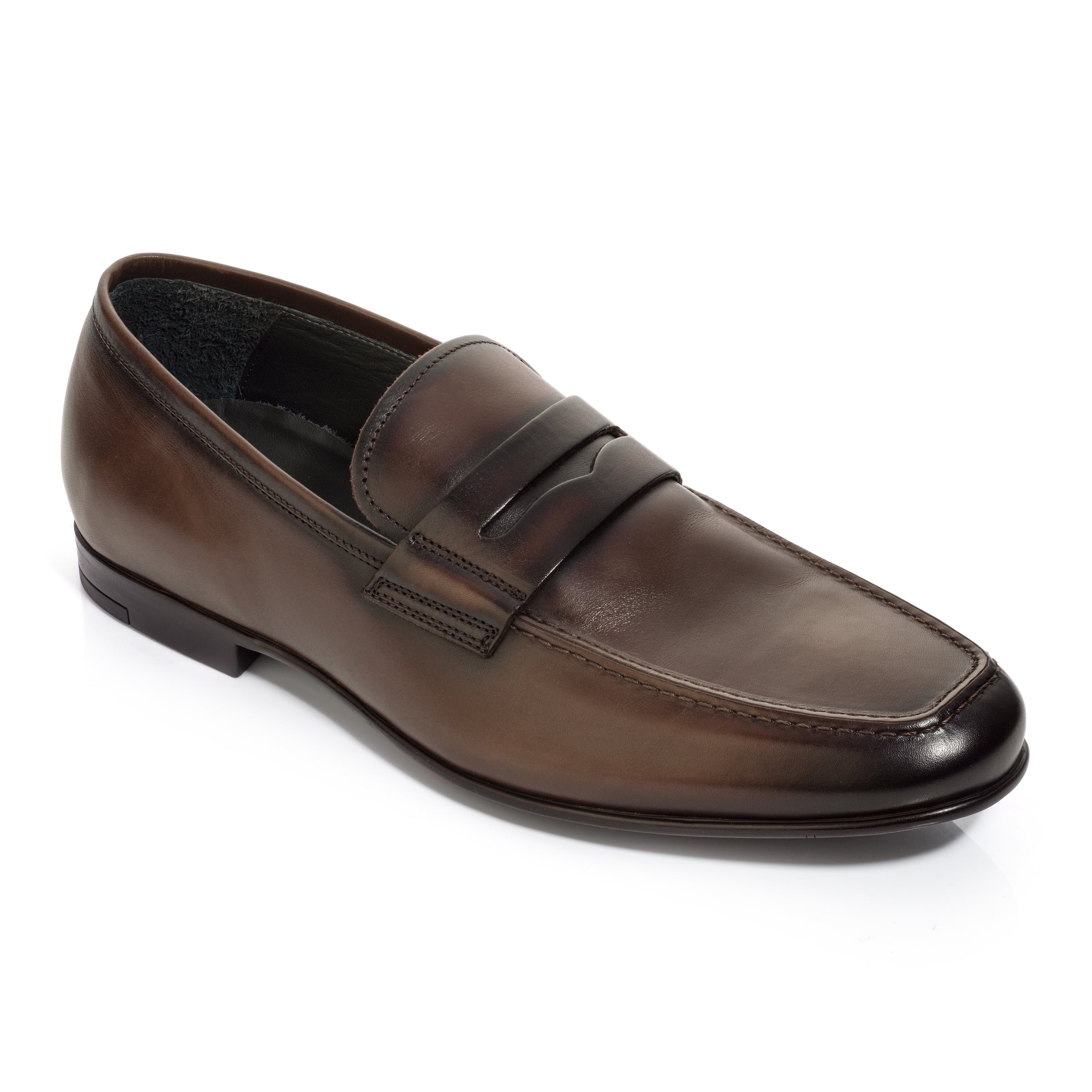 Alek Burnished Brown Penny Loafer