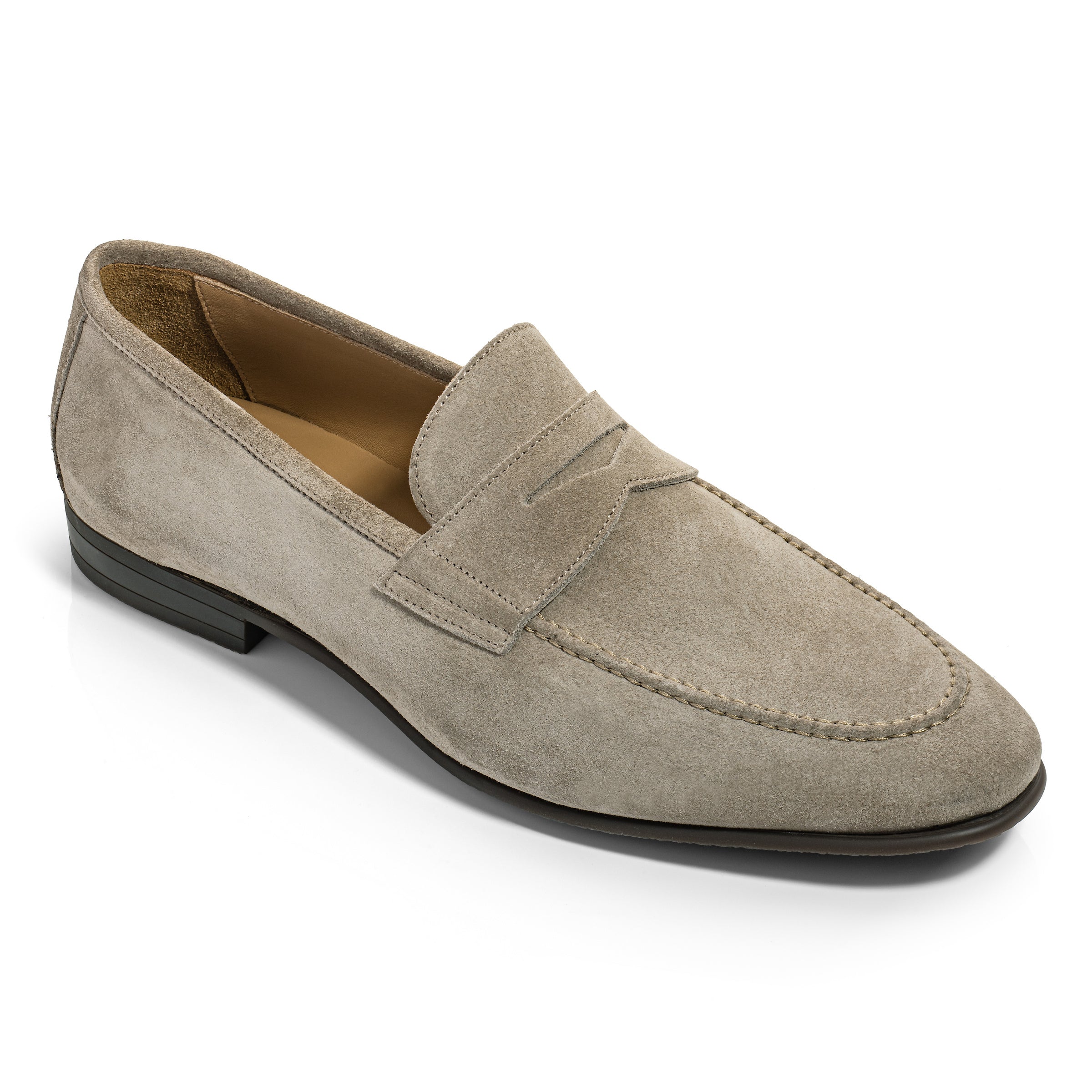 Jenner Taupe Suede Penny Loafer Slip