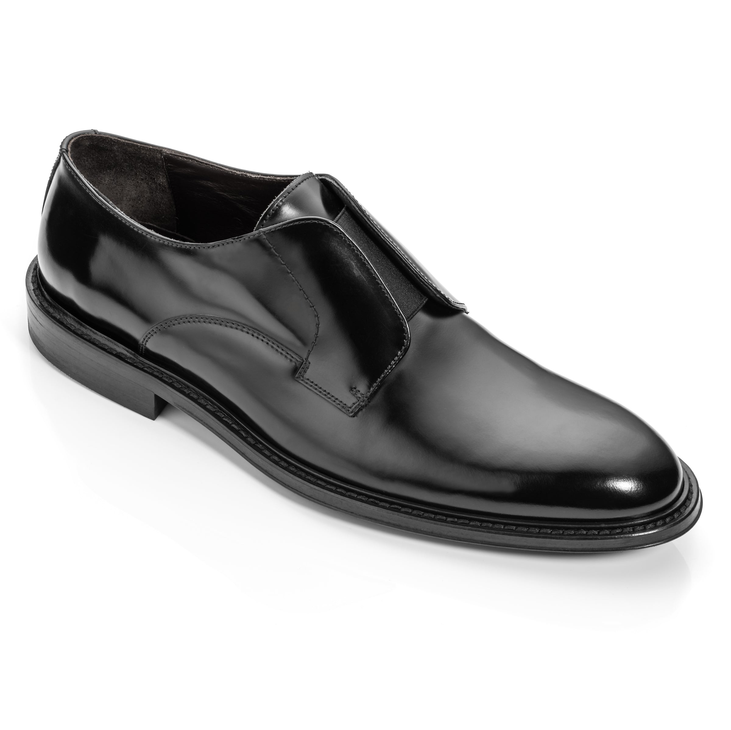 Ward Black Elastic Slip On Oxford