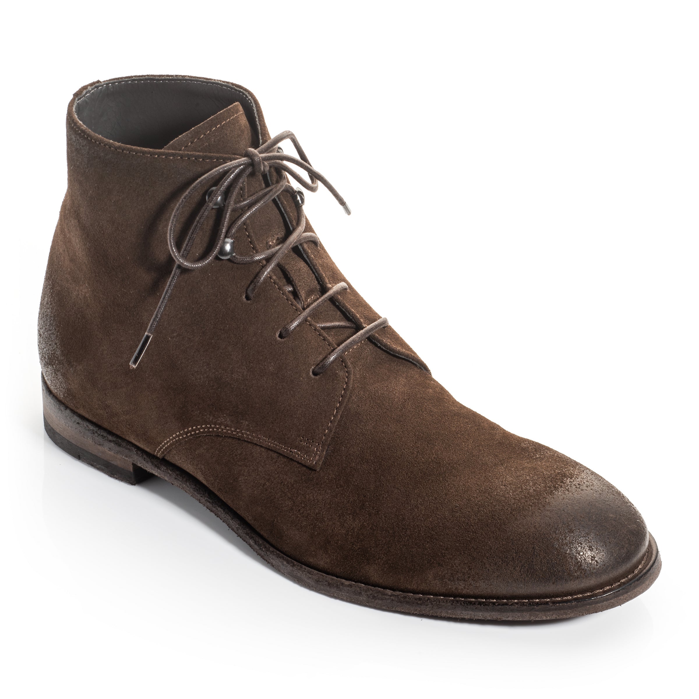 Jarreau Dark Brown Suede Plain Toe Lace Boot