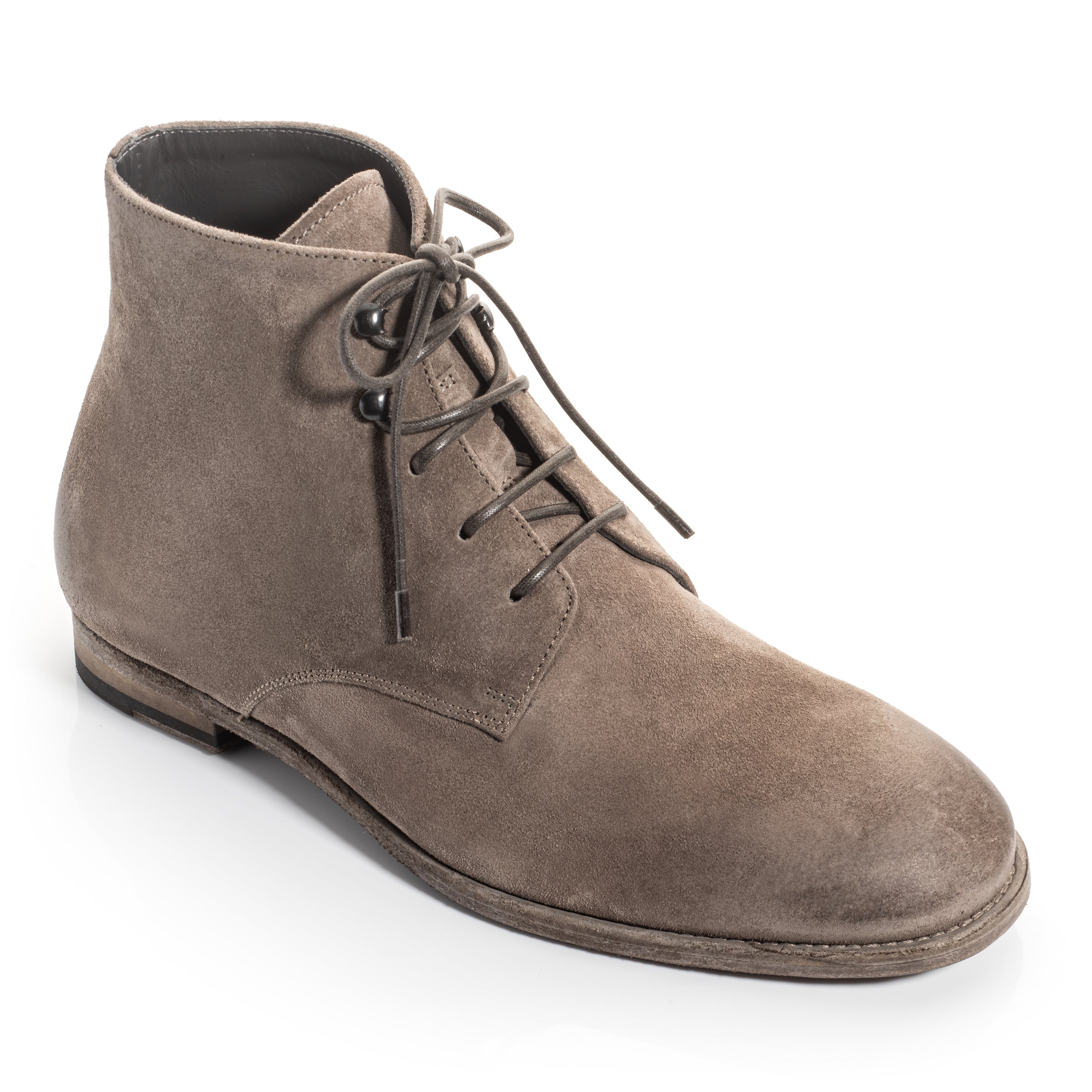 Jarreau Grey Waxed Suede Plain Toe Lace Boot