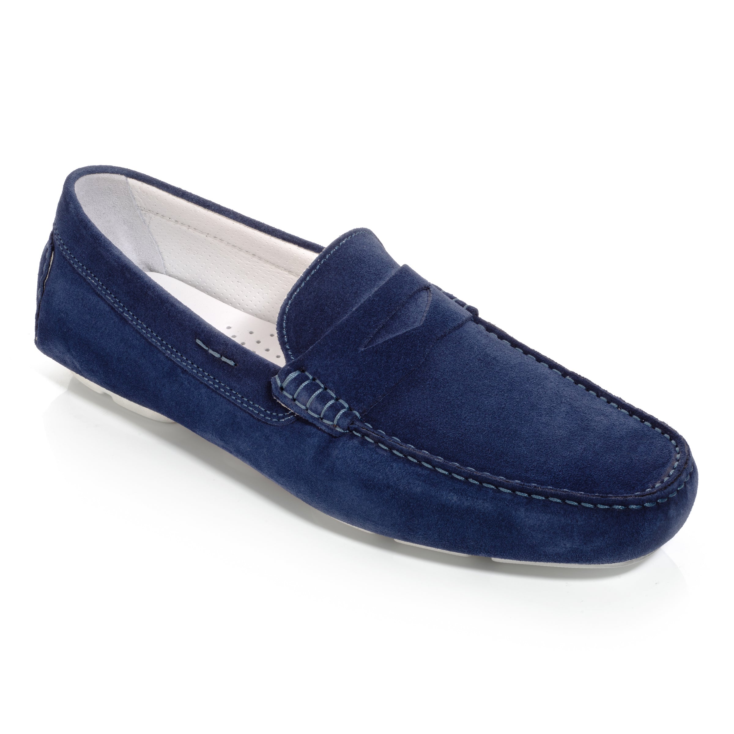 Idris Marine Blue Suede Driving Shoe
