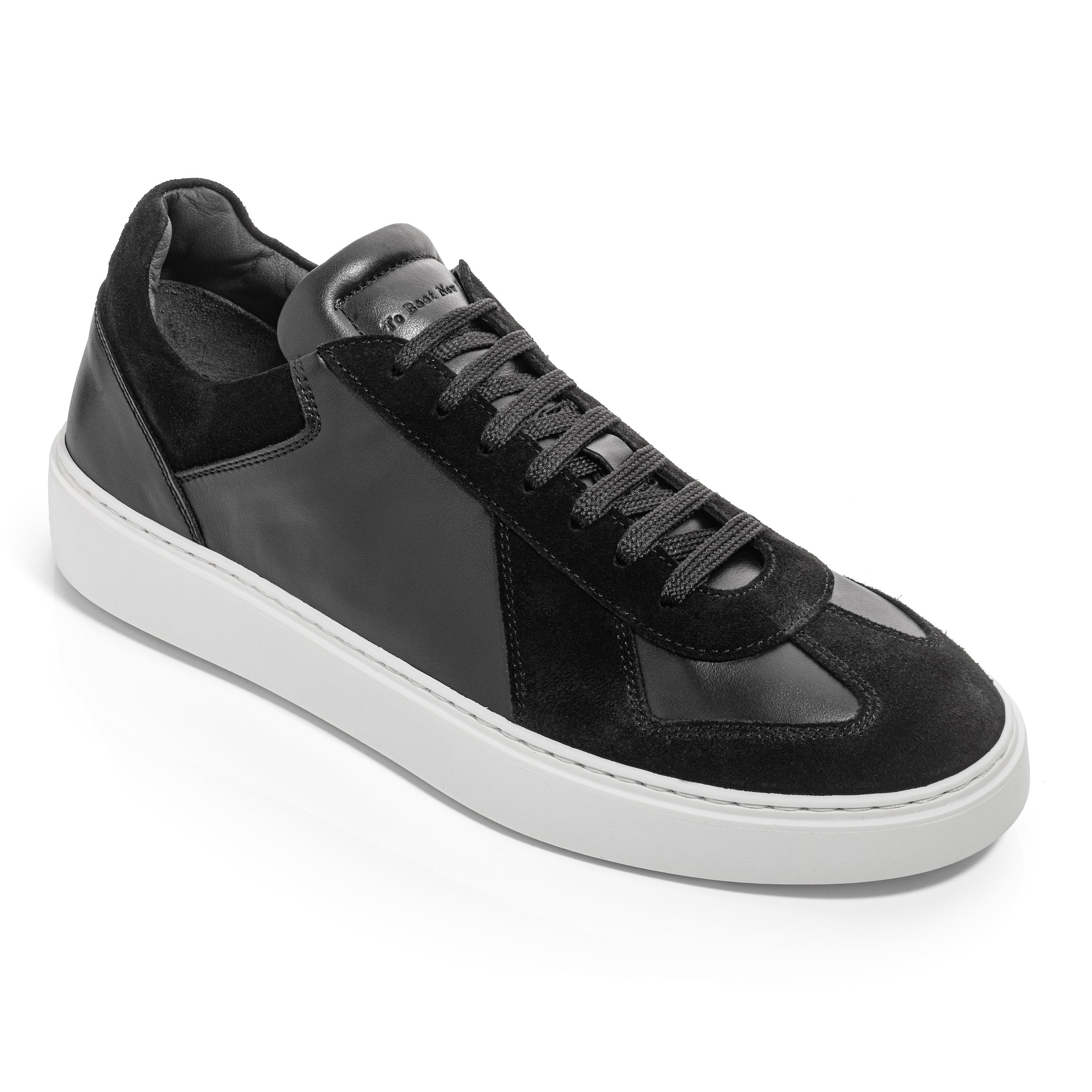 Oakmont Black Leather & Suede Luxury Low-Top Sneakers