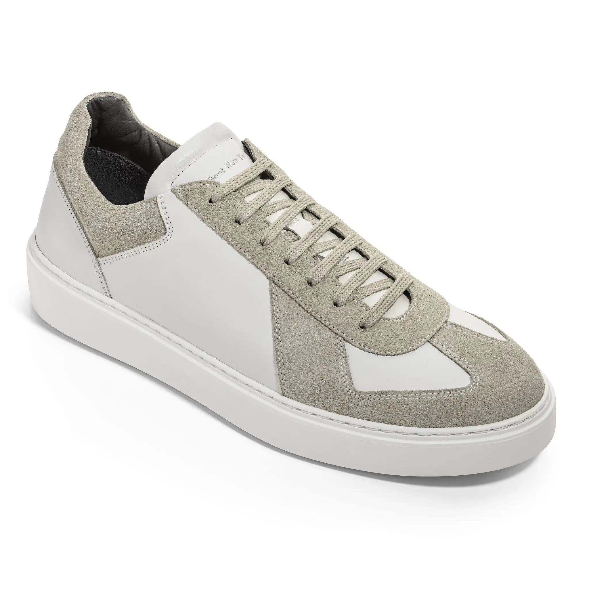 Oakmont White Leather & Suede Luxury Low-Top Sneakers by To Boot New York