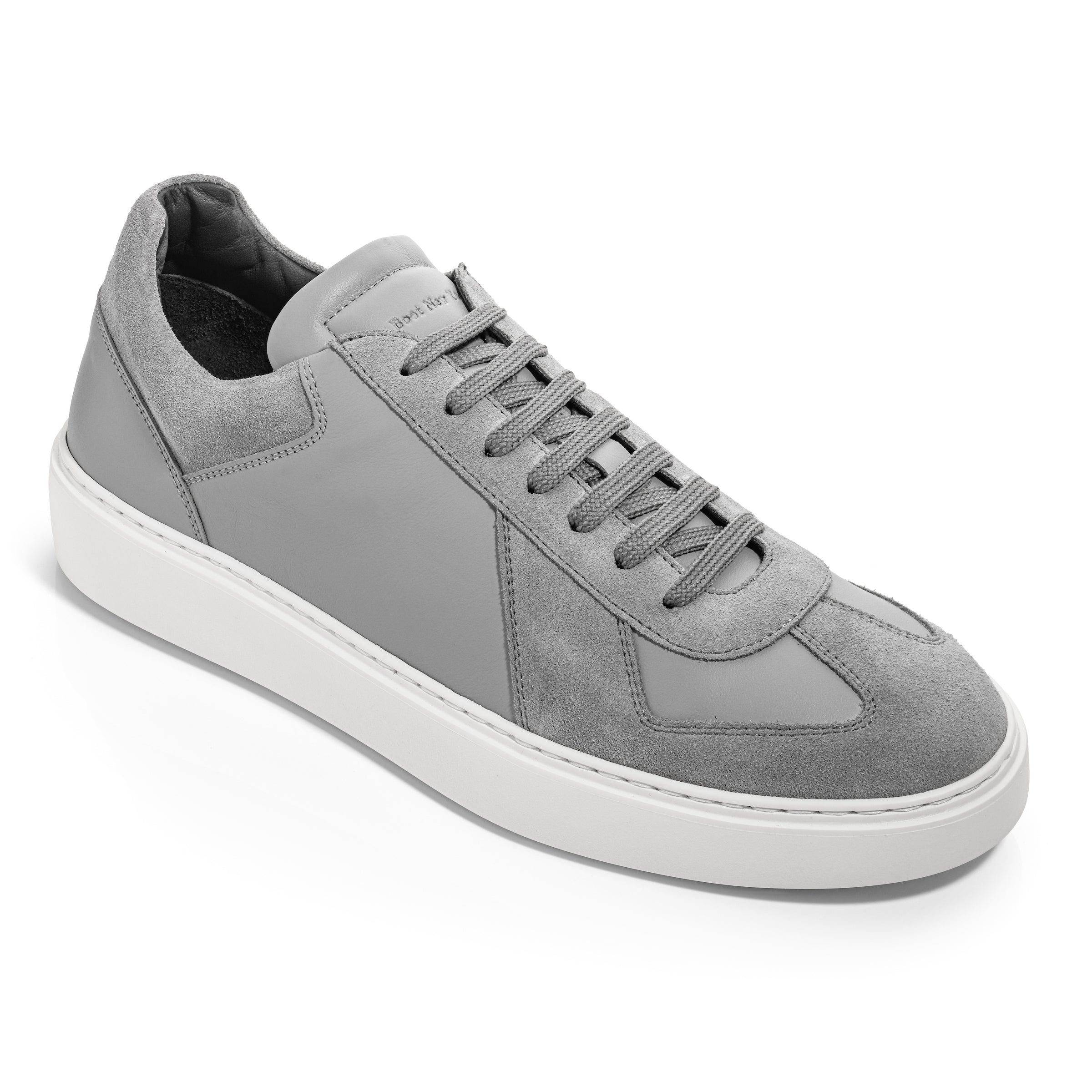 Oakmont Grey Leather & Suede Luxury Low-Top Sneakers