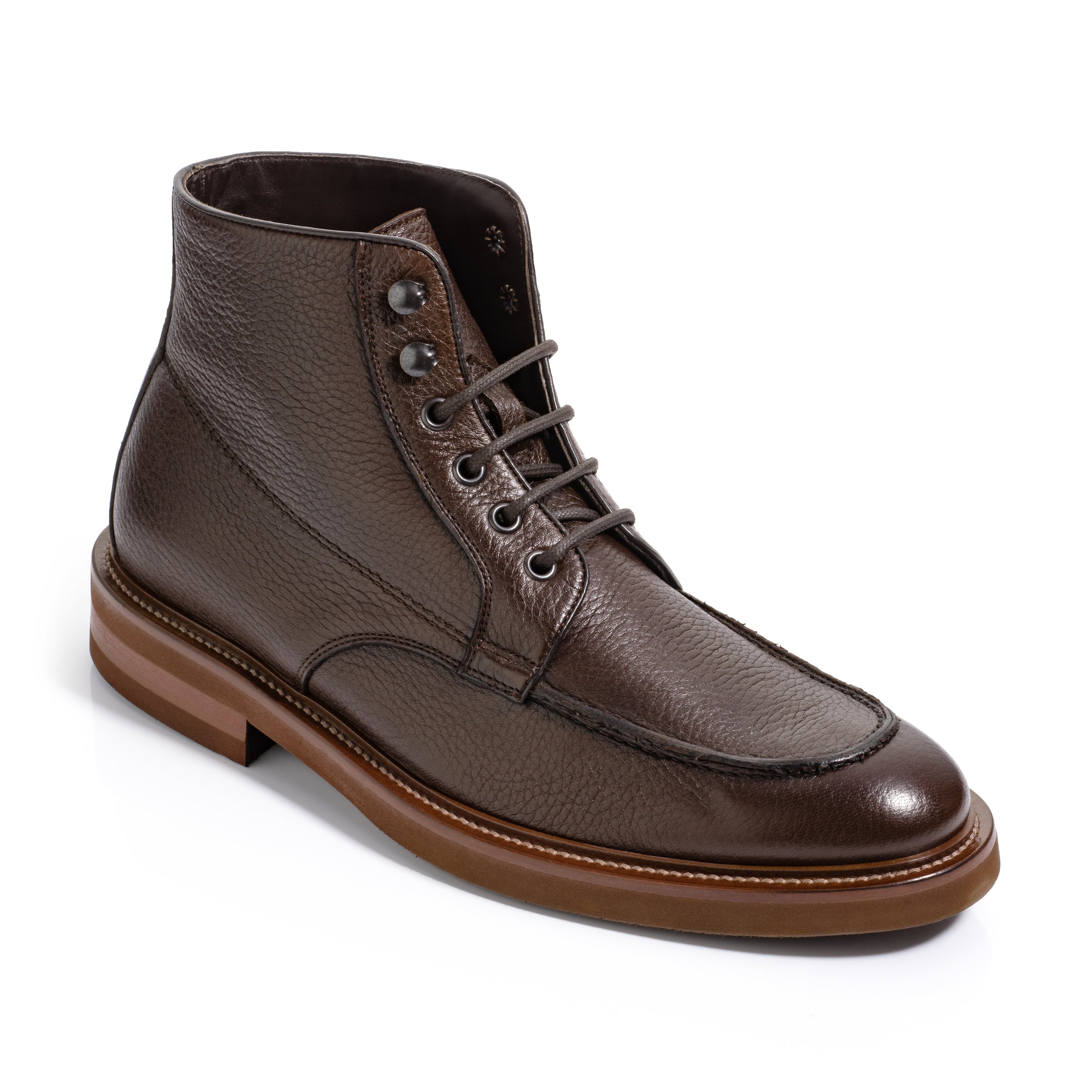 Freddie Brown Deerskin Apron Toe Lace Boot