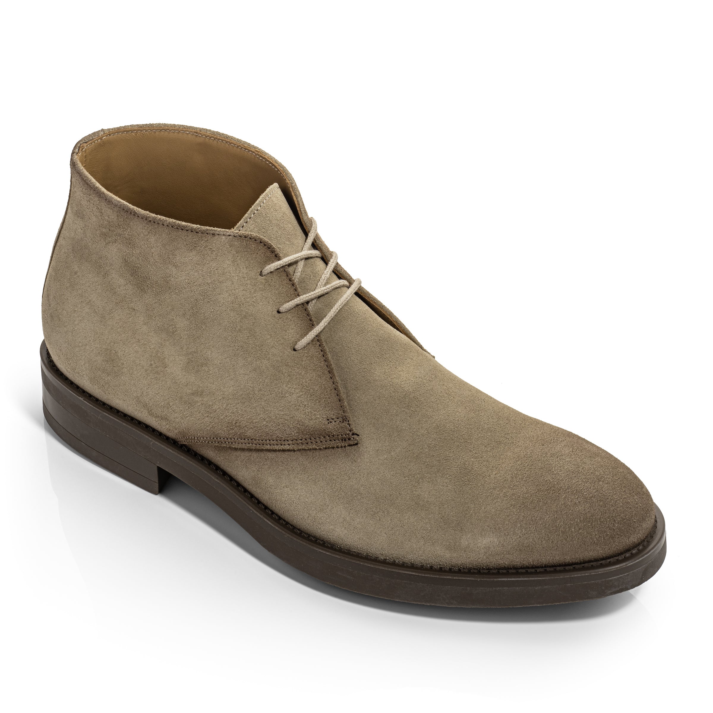 Cape Cod Taupe Suede Chukka Boot With Aerograph Detail