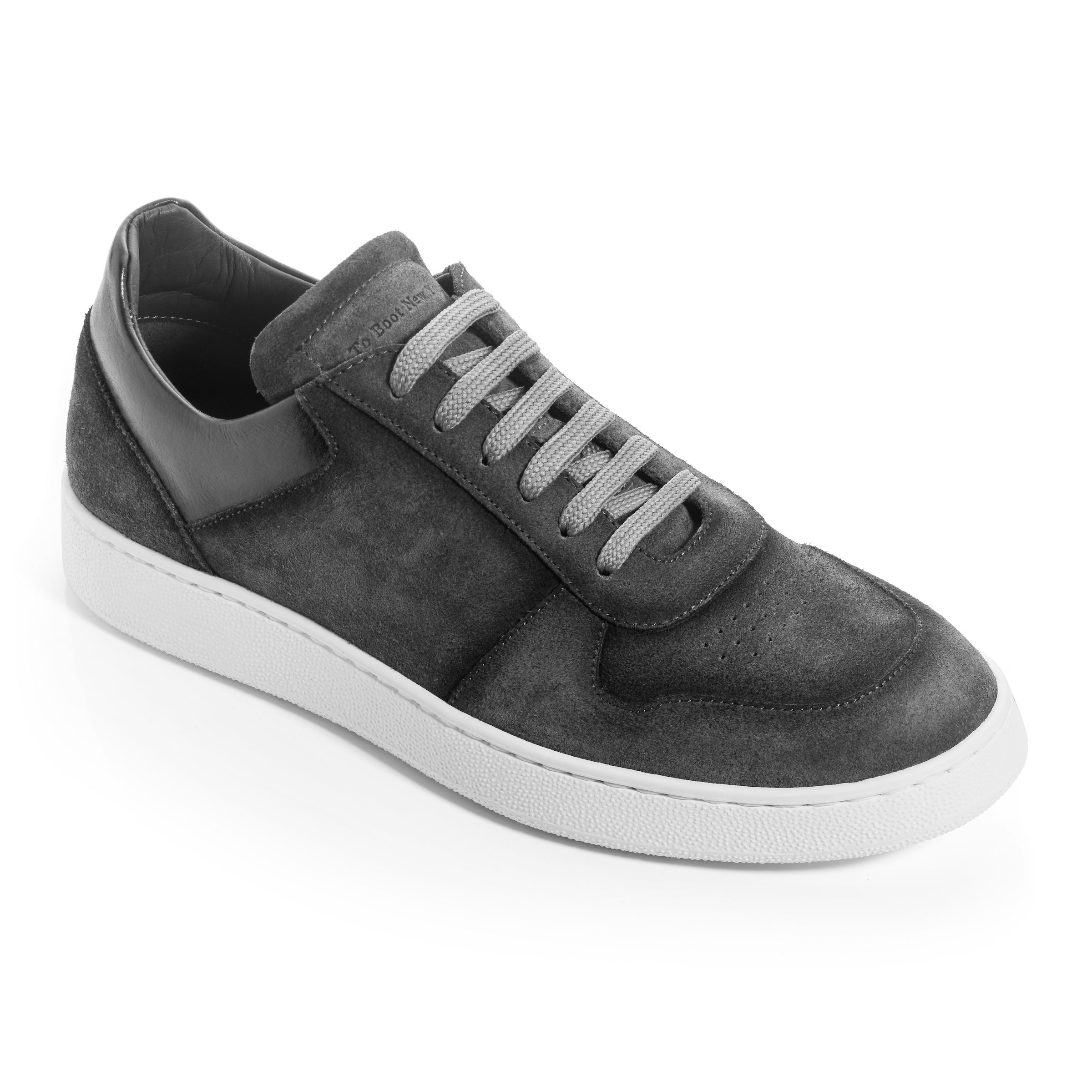 Callum Grey Suede Court Sneaker