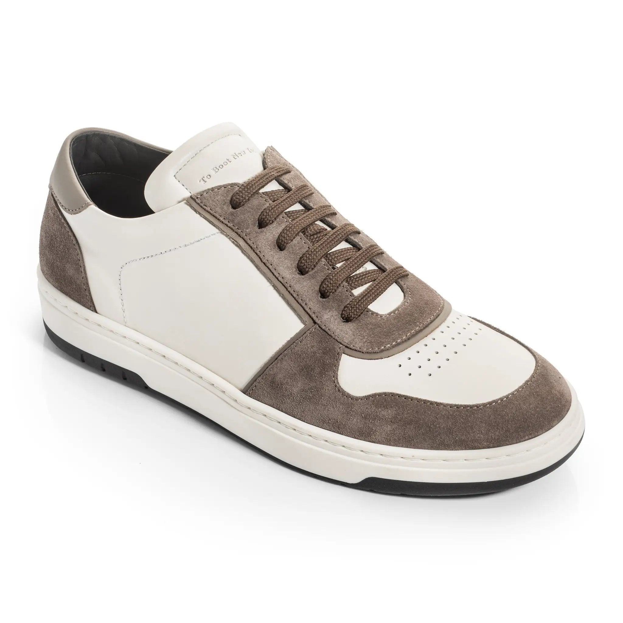 Lennon White/Chocolate/Taupe Court Sneaker by To Boot New York