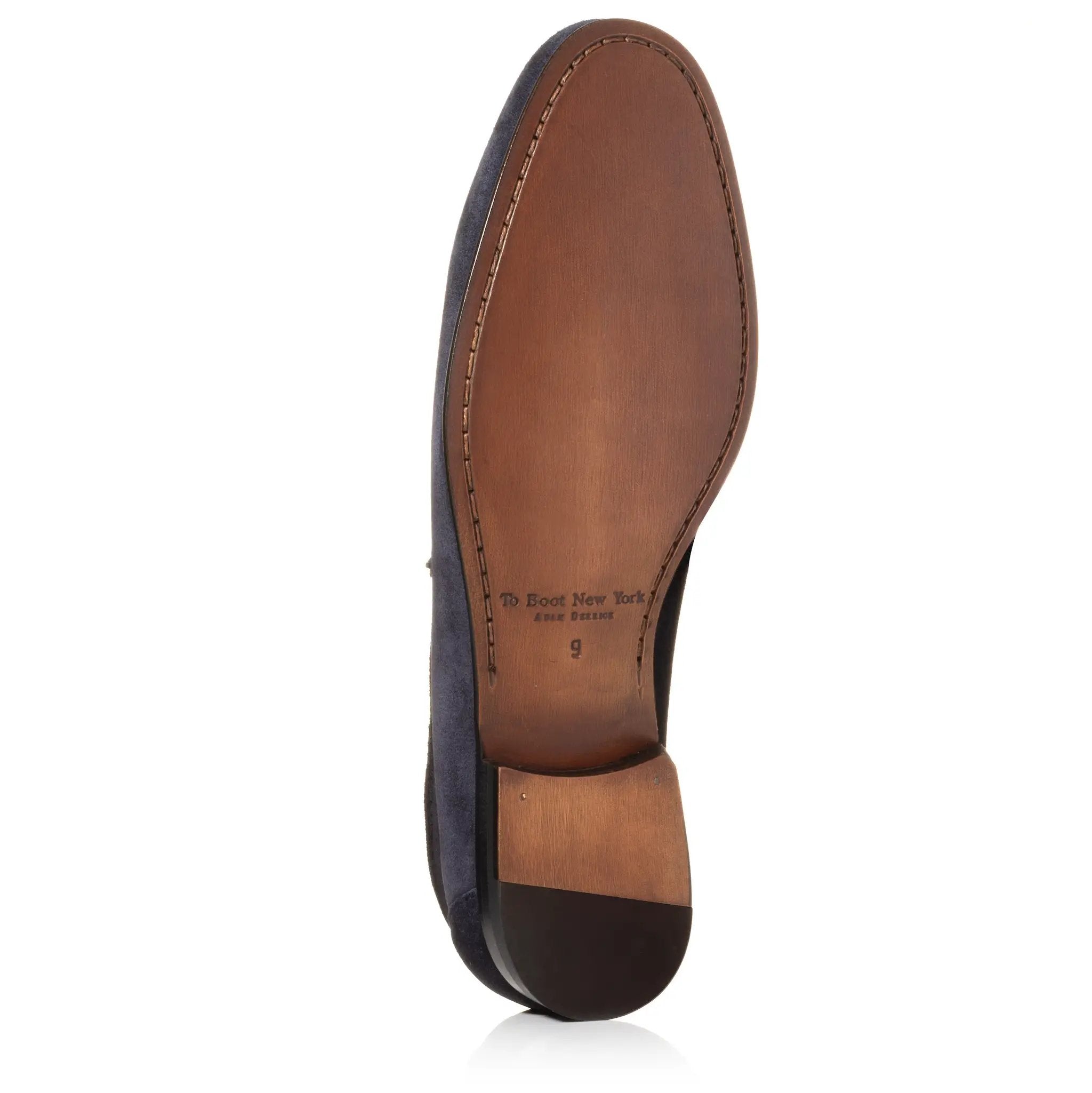 Aldrin Navy Aero Suede Penny Loafer by To Boot New York