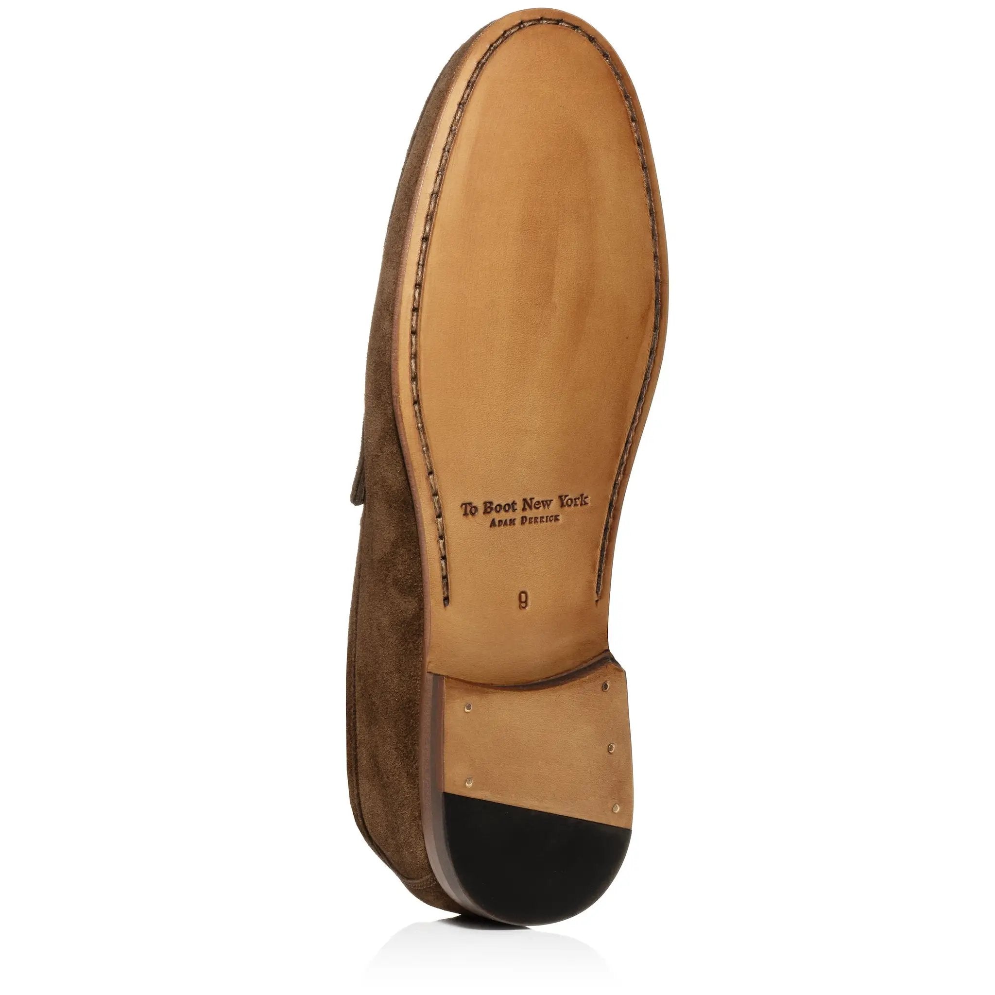 Dylan Mid Brown Suede Penny Loafer by To Boot New York