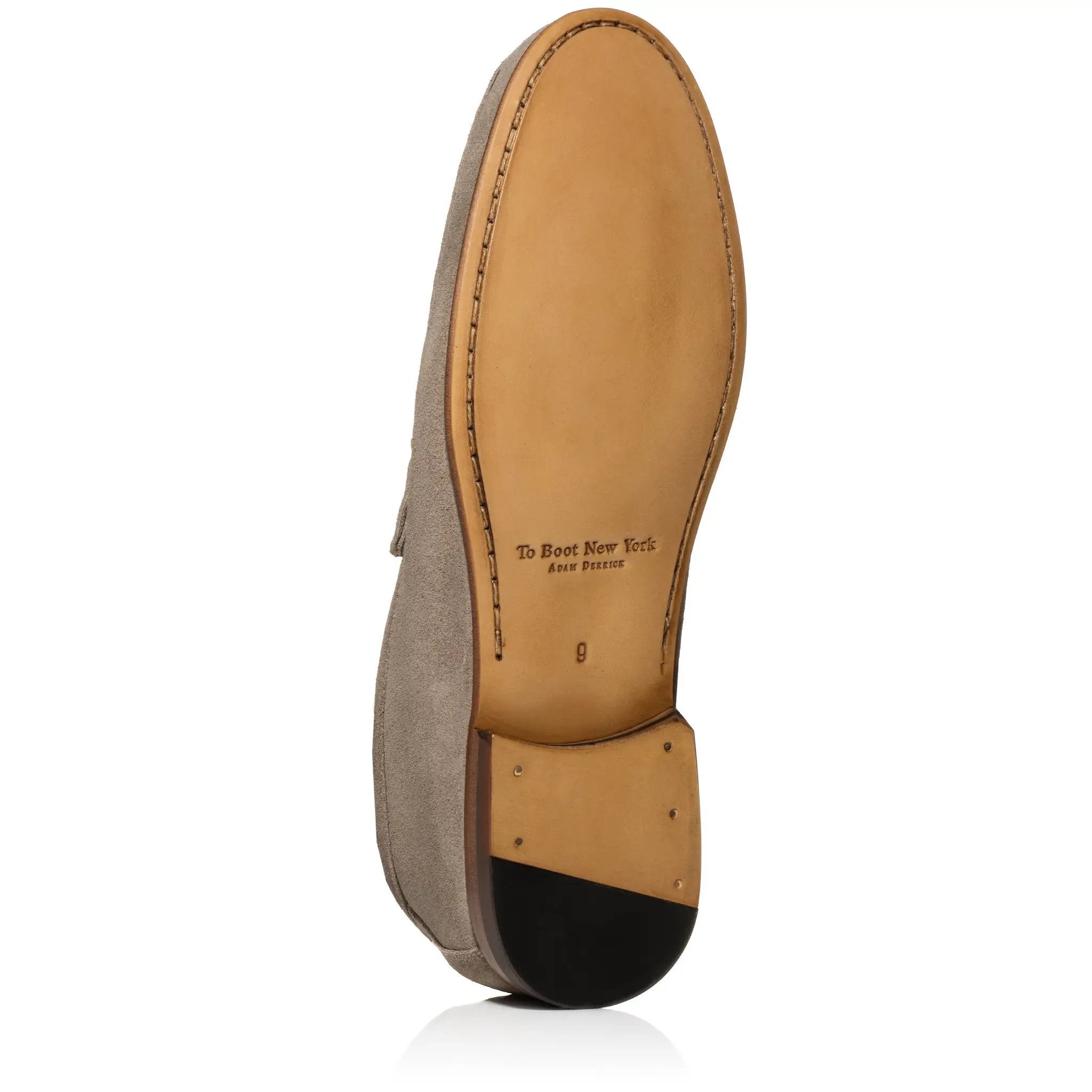Dylan Taupe Suede Slip-On Penny Loafer by To Boot New York