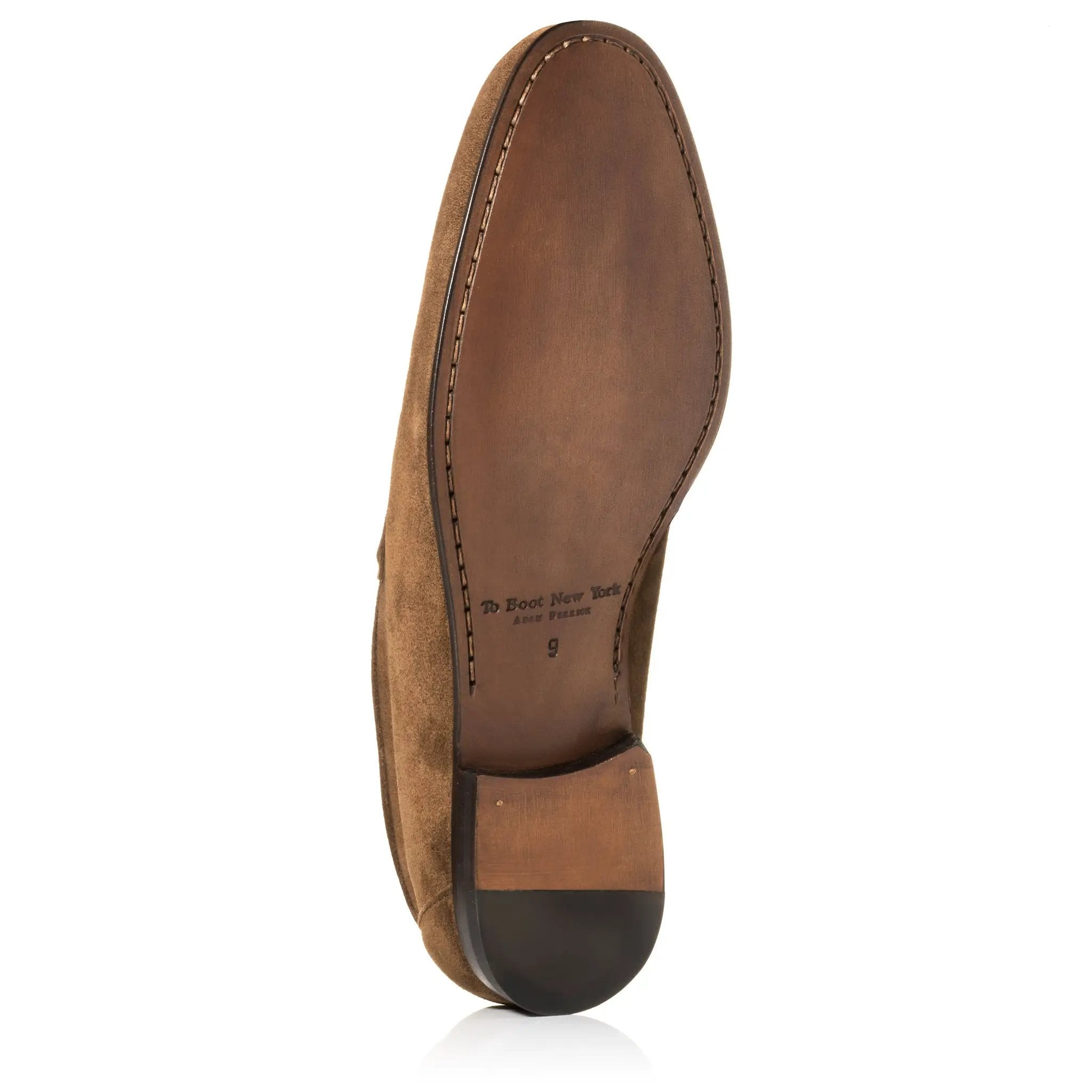 Aldrin Mid Brown Suede Penny Loafer by To Boot New York