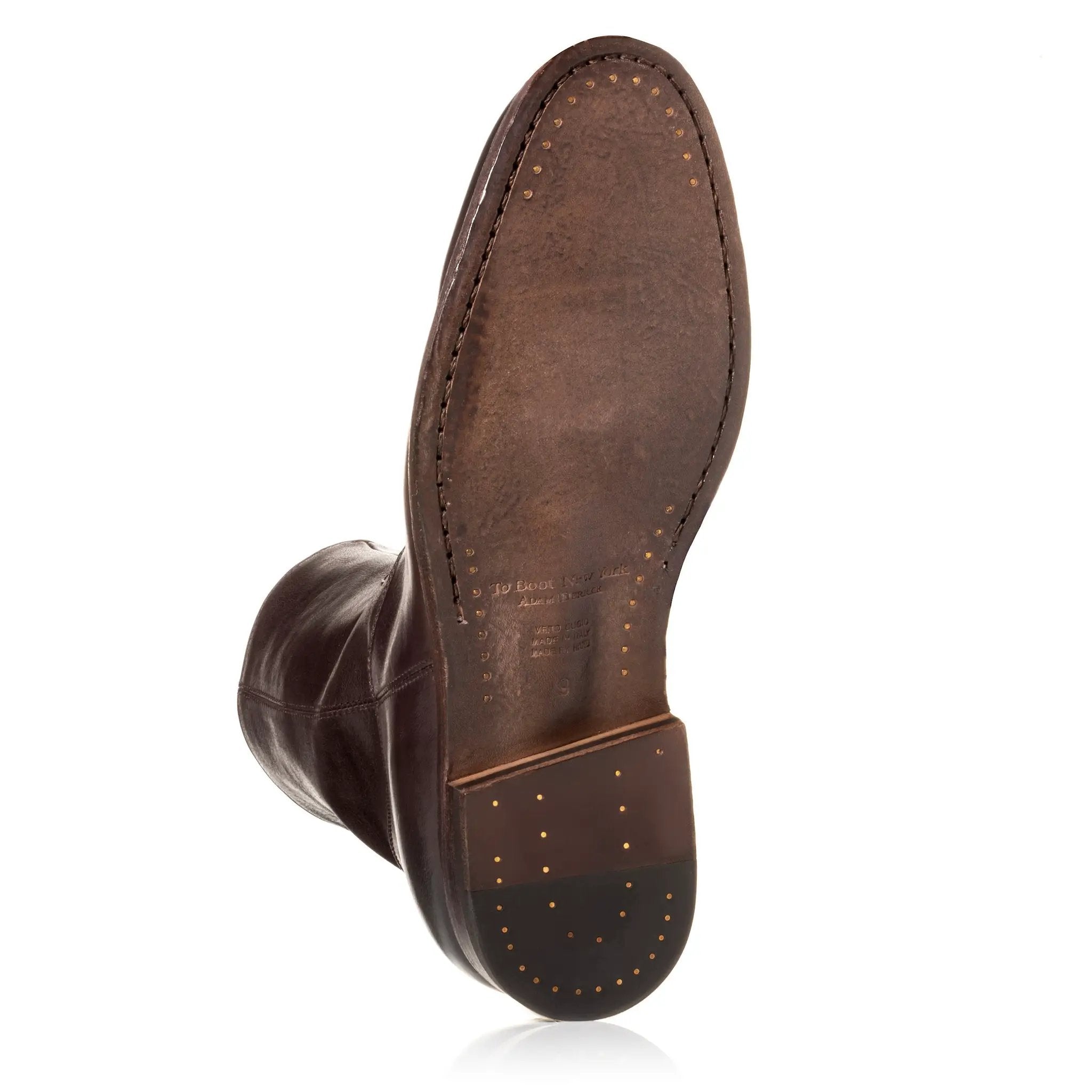Nils Dark Brown Calf Leather Plain Toe Zip Boot by To Boot New York