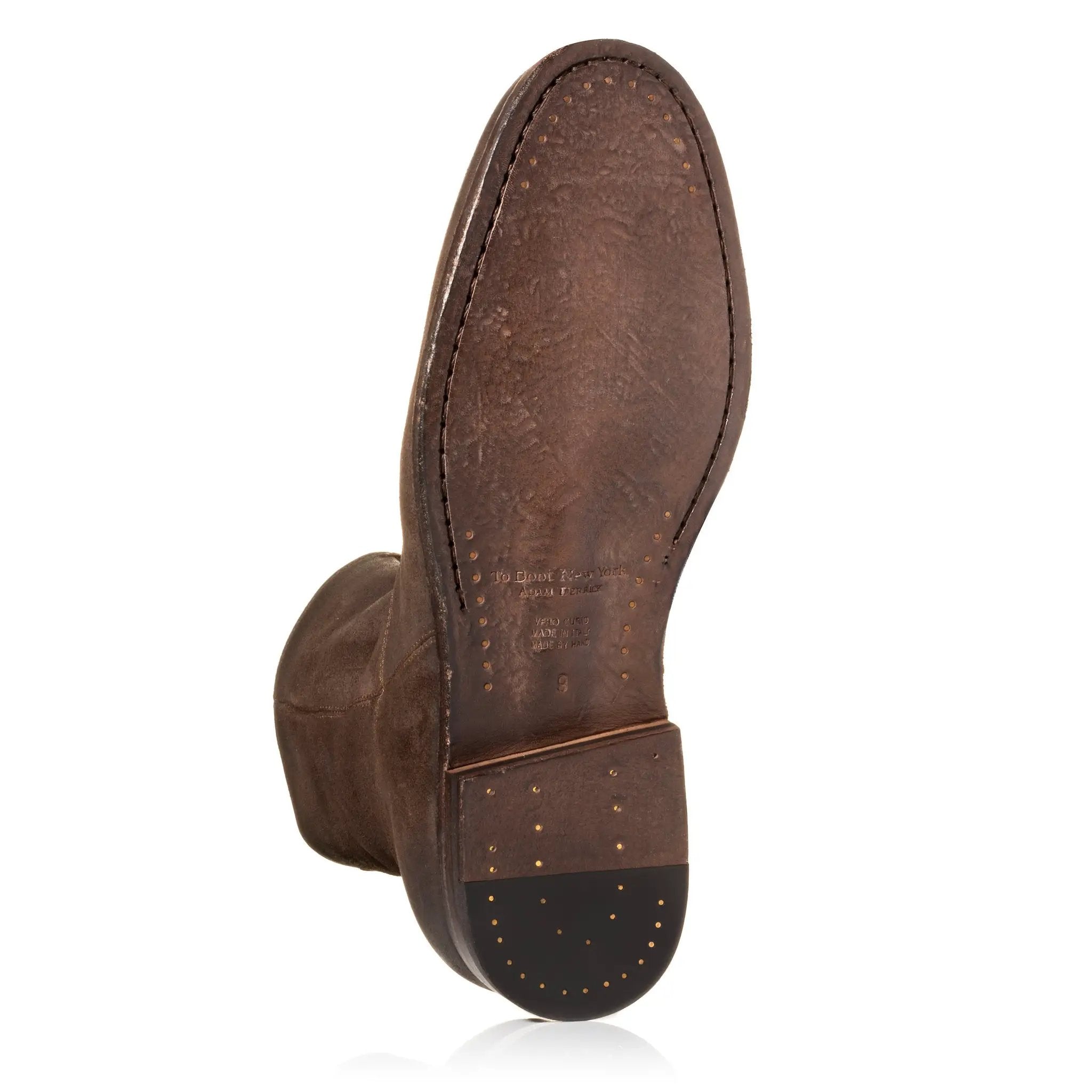 Nils Dark Brown Waxed Suede Plain Toe Zip Boot by To Boot New York