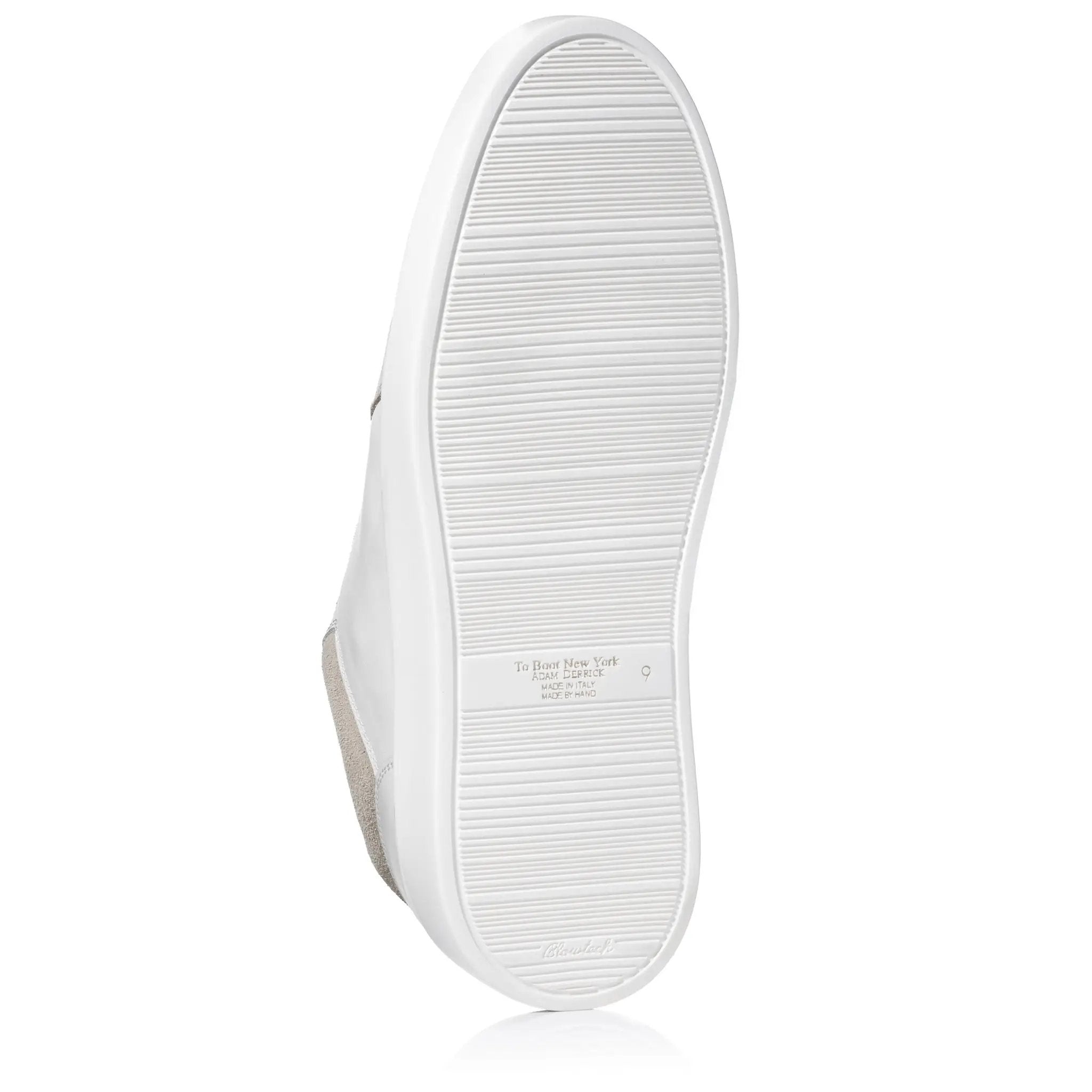 Oakmont White Leather & Suede Luxury Low-Top Sneakers by To Boot New York