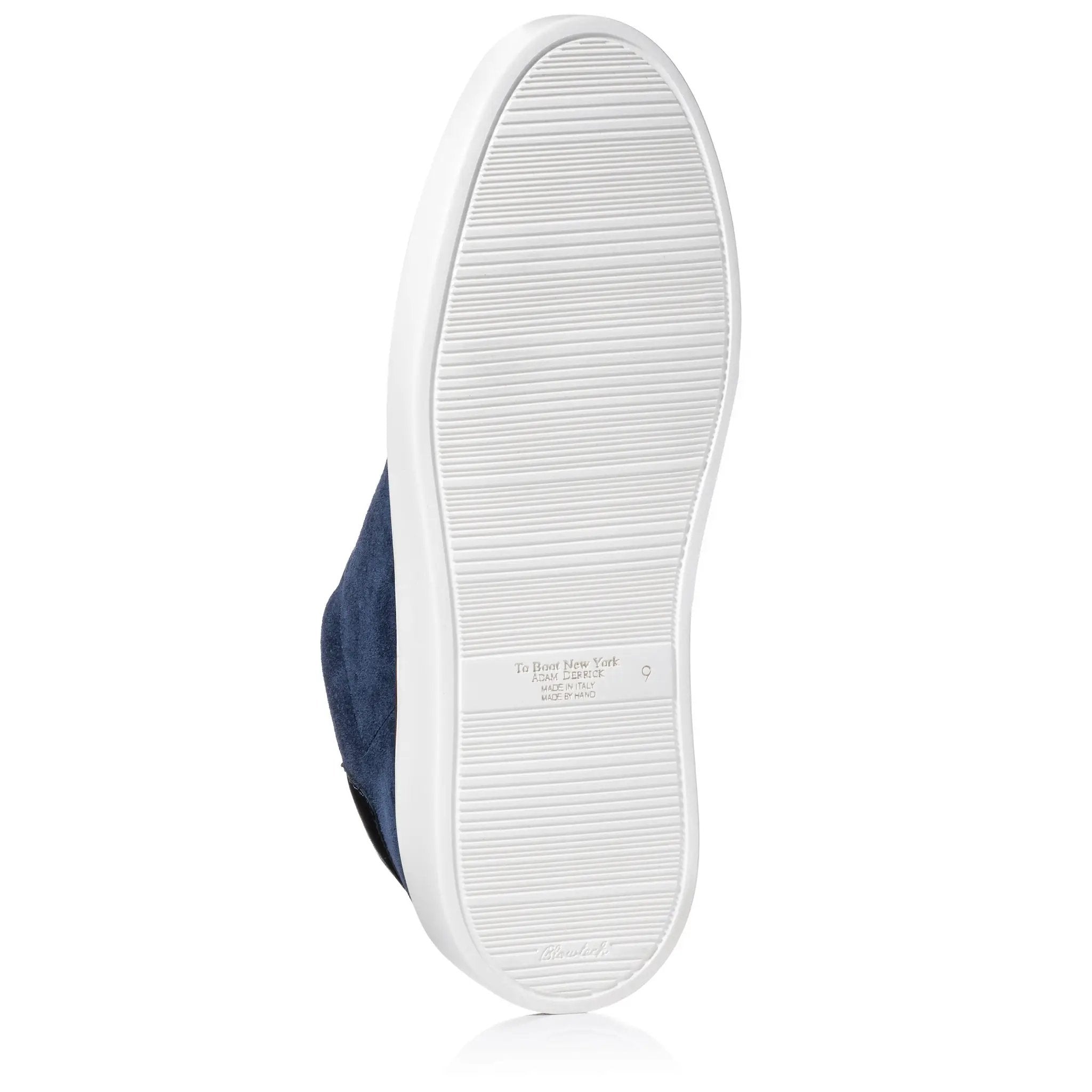 James Blue Suede Stretch Lace Luxury Low-Top Sneaker by To Boot New York