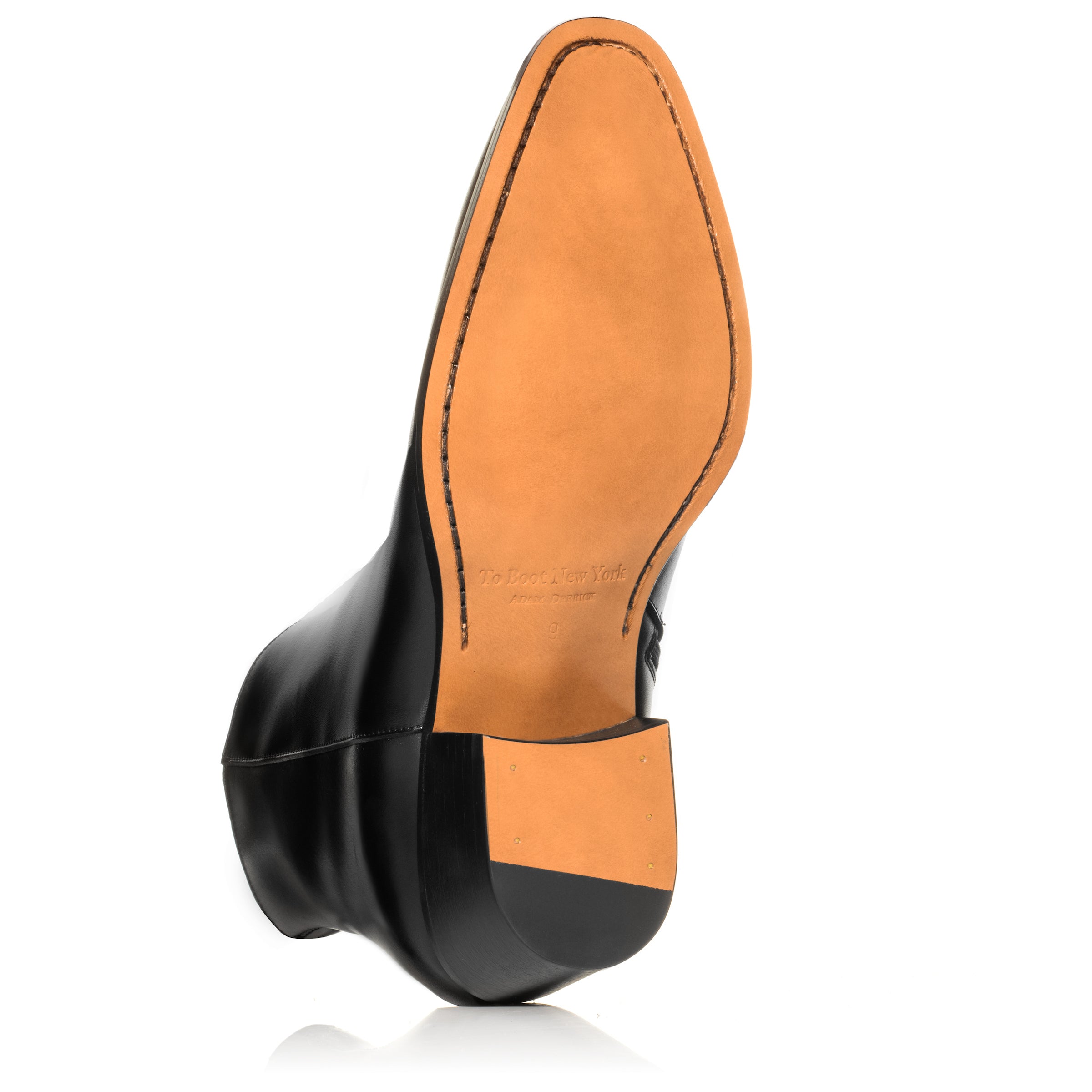 Irwin Black Calf Leather Zip Boot