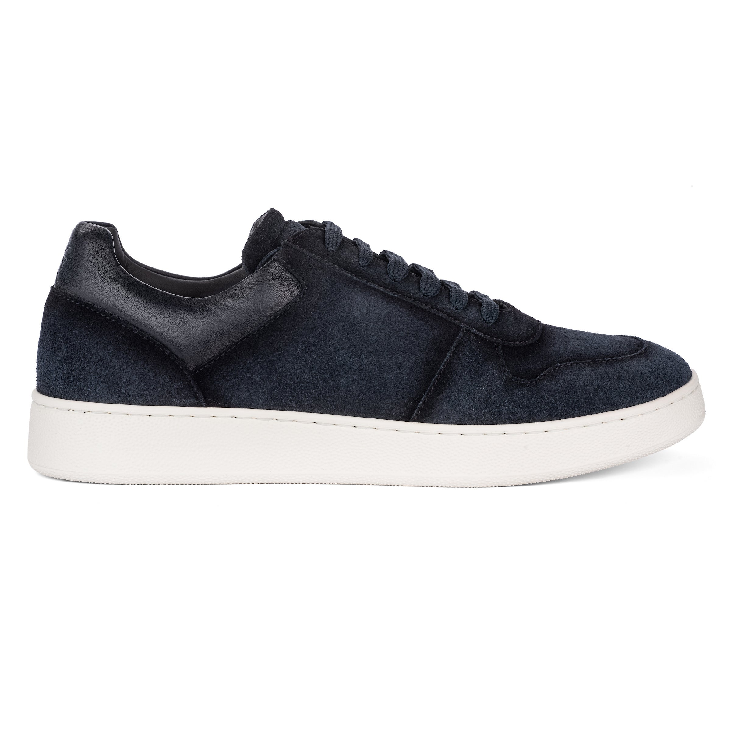 Callum Navy Blue Suede Court Sneaker