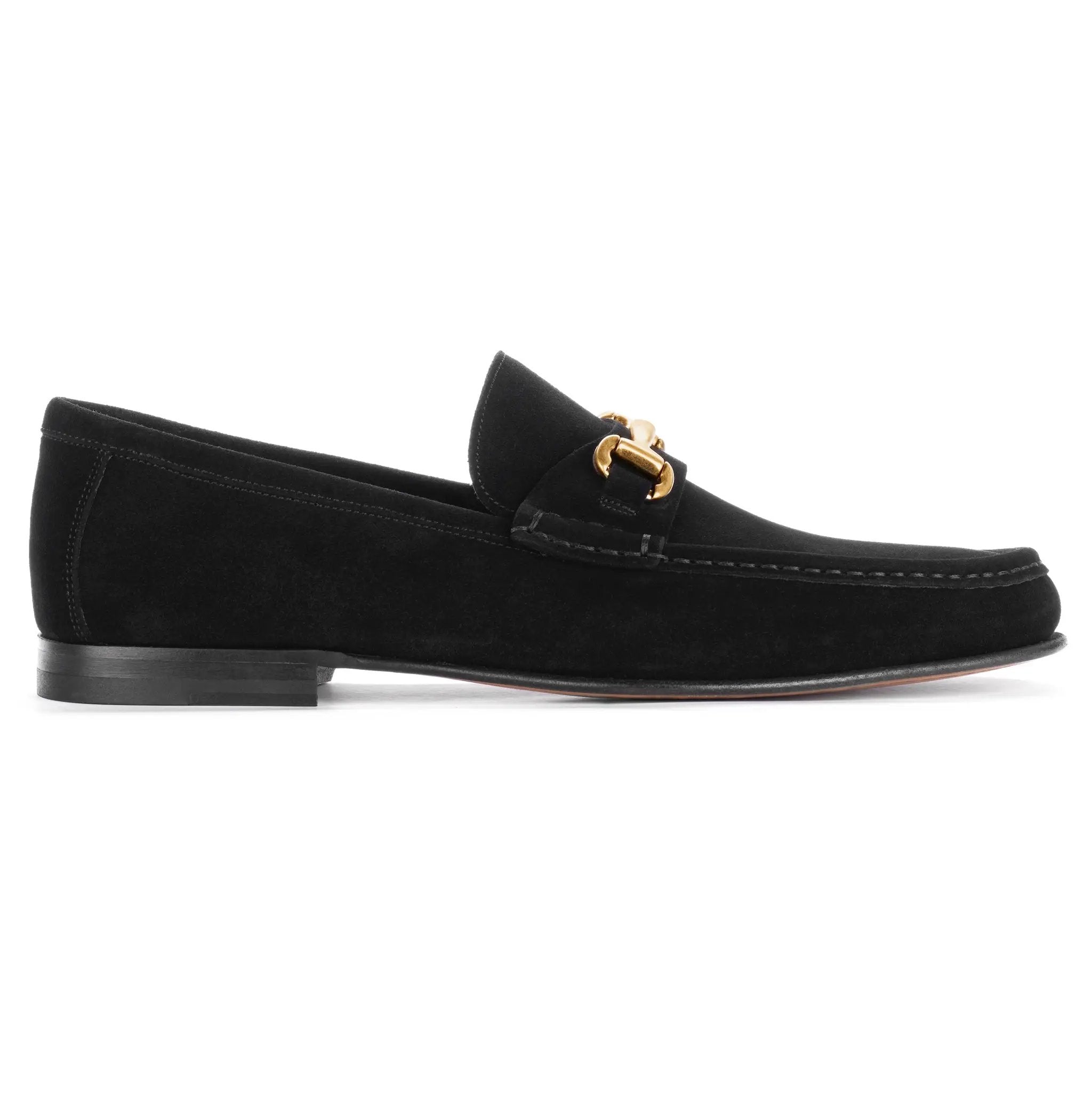 Danny Black Suede Slip-On Bit Loafer by To Boot New York