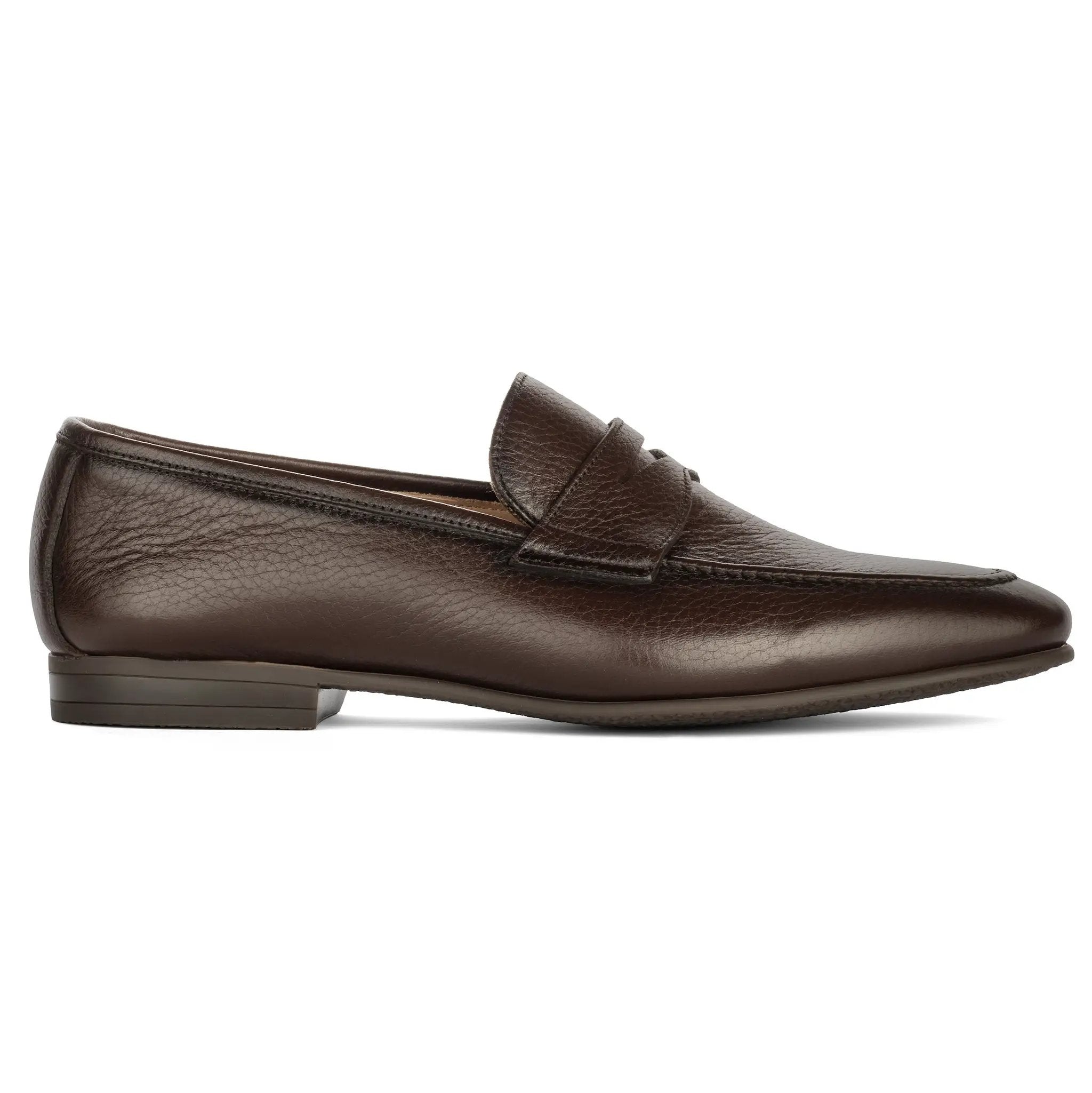 Merritt Dark Brown Deerskin Leather Penny Loafer Slip-On by To Boot New York