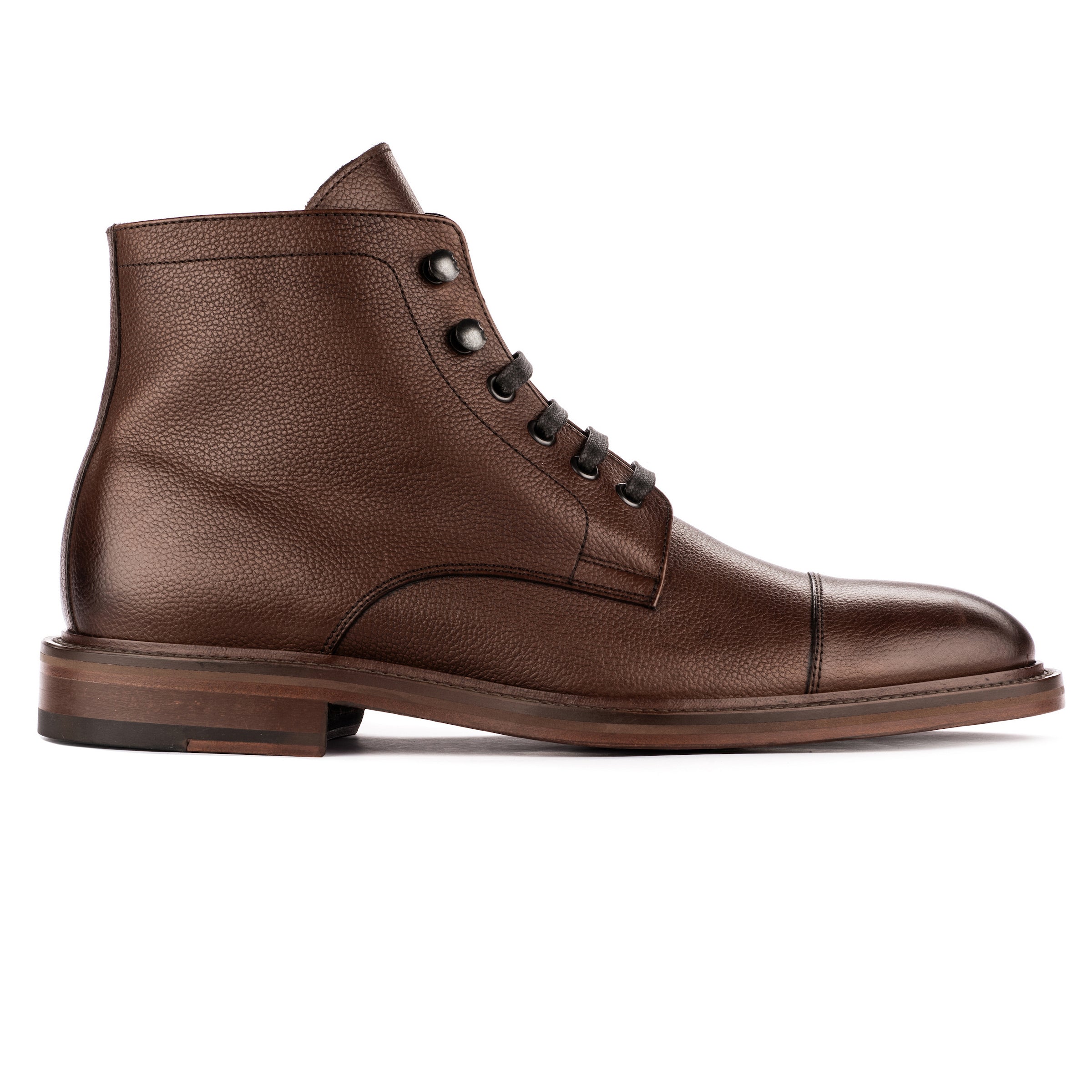 Hollowell Brown Grained Calf Cap Toe Boot