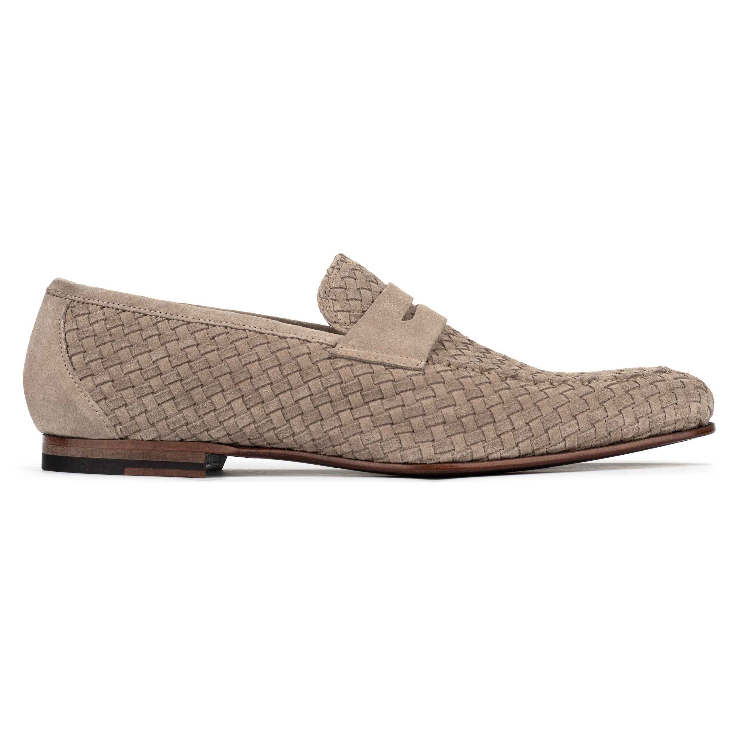 Turner Taupe Woven Suede Loafer