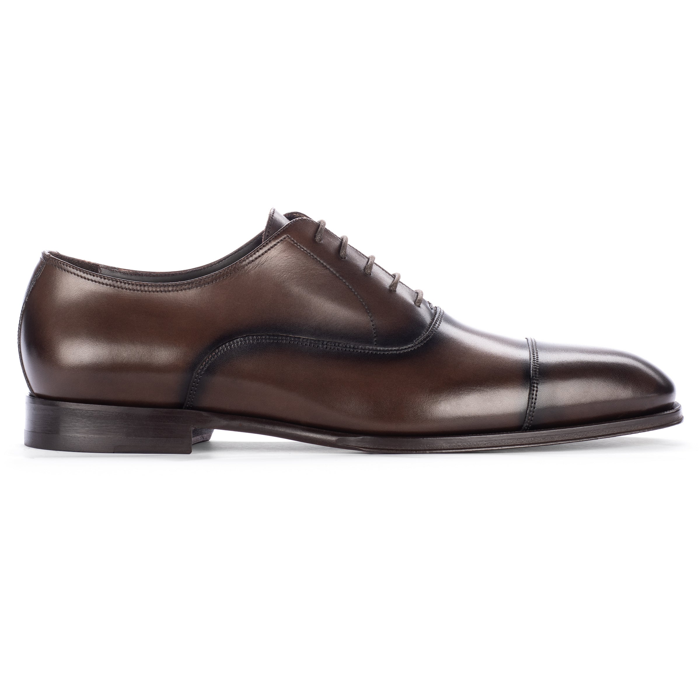 Frankie Dark Brown Calf Cap Toe Balmoral