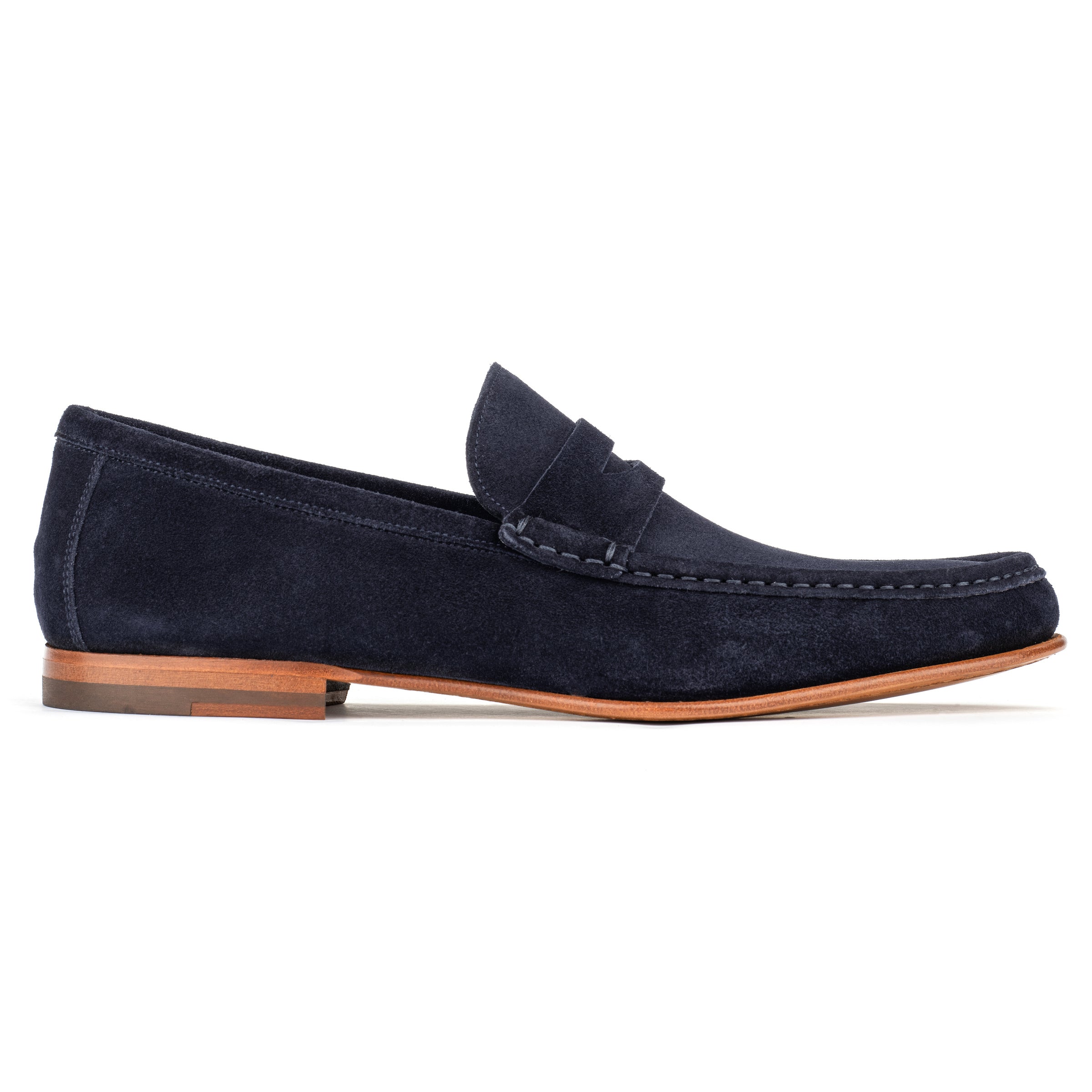 Dylan Navy Blue Suede Penny Loafer