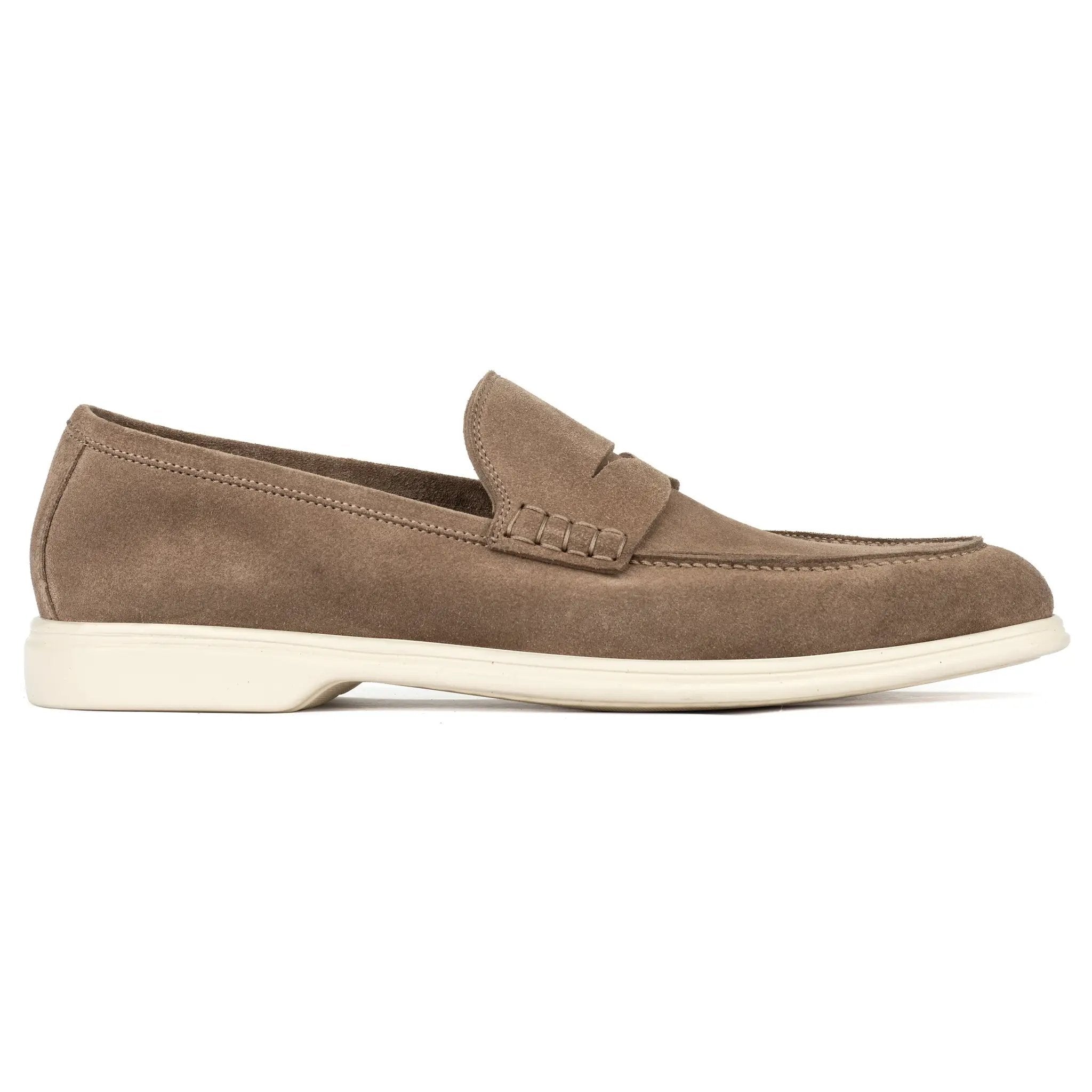 Browne Taupe Suede Penny Slip-On Loafer by To Boot New York