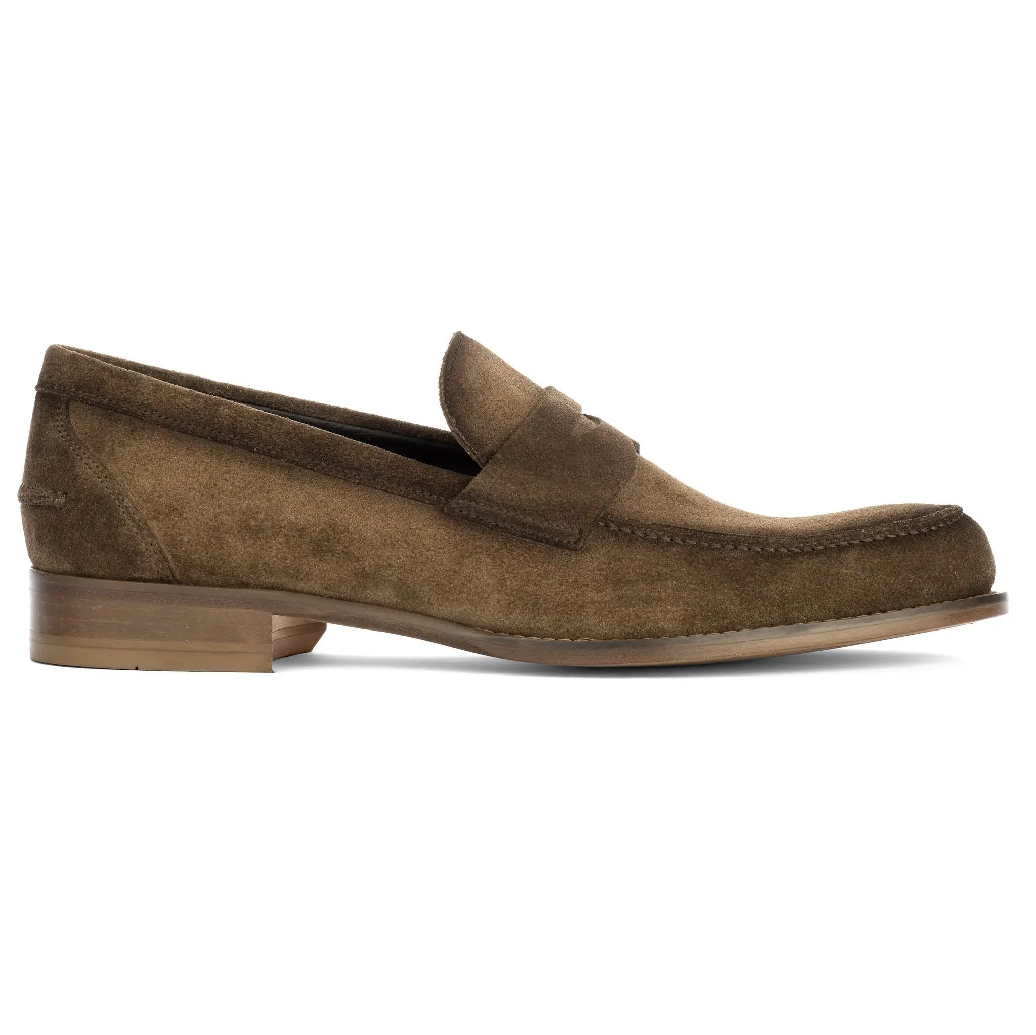 Atlantis Brown Box Suede Penny Loafer by To Boot New York
