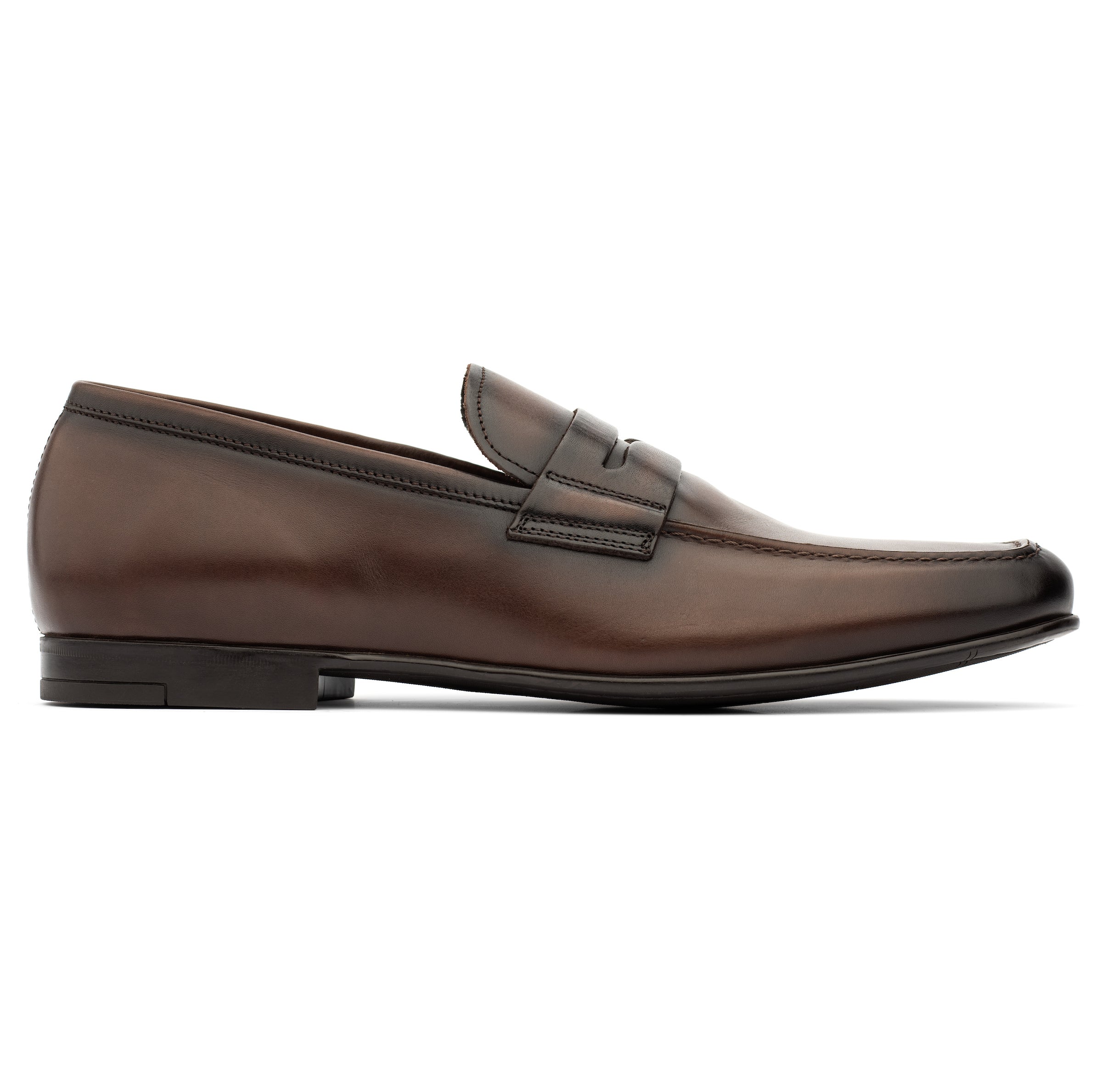 Alek Burnished Brown Penny Loafer