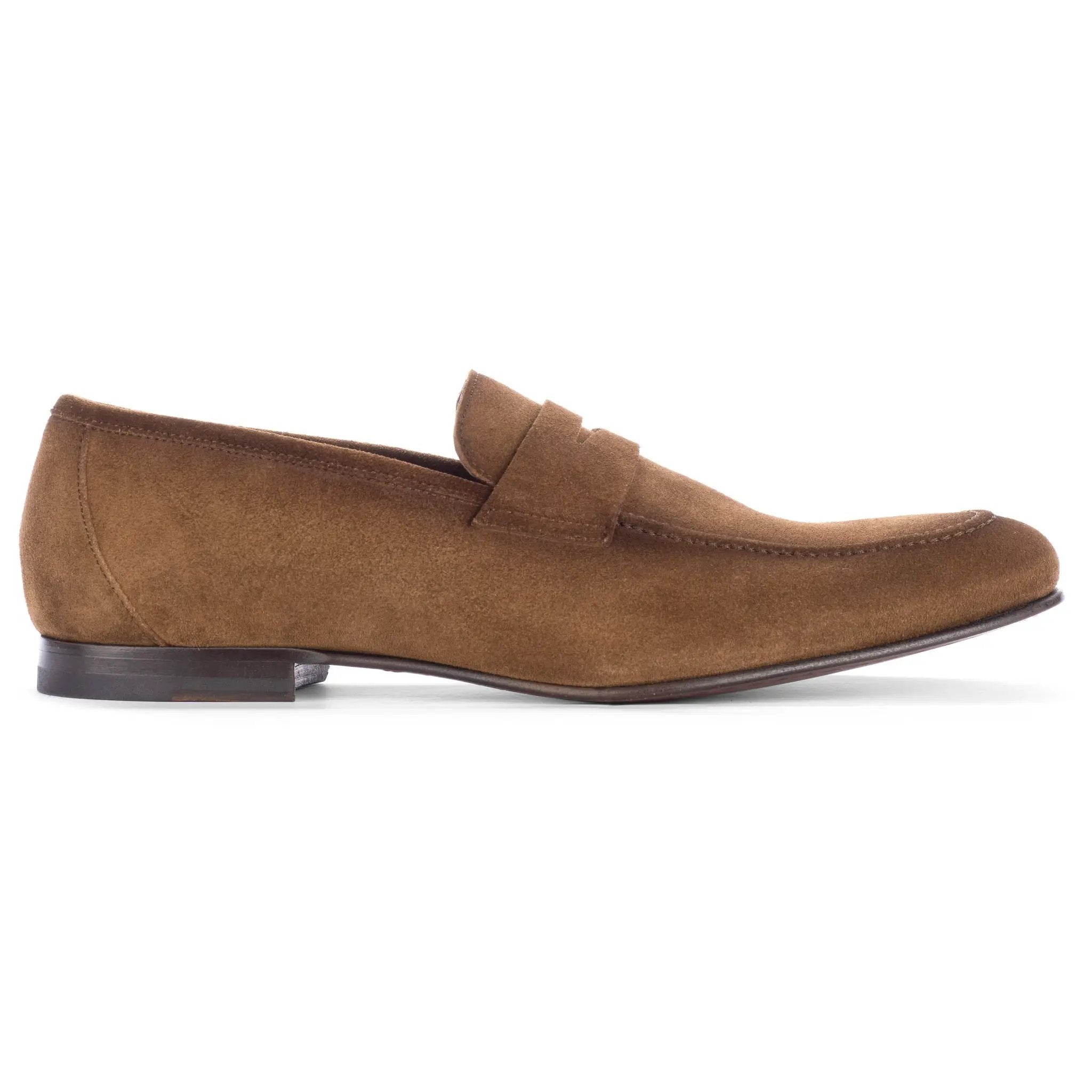 Aldrin Mid Brown Suede Penny Loafer by To Boot New York