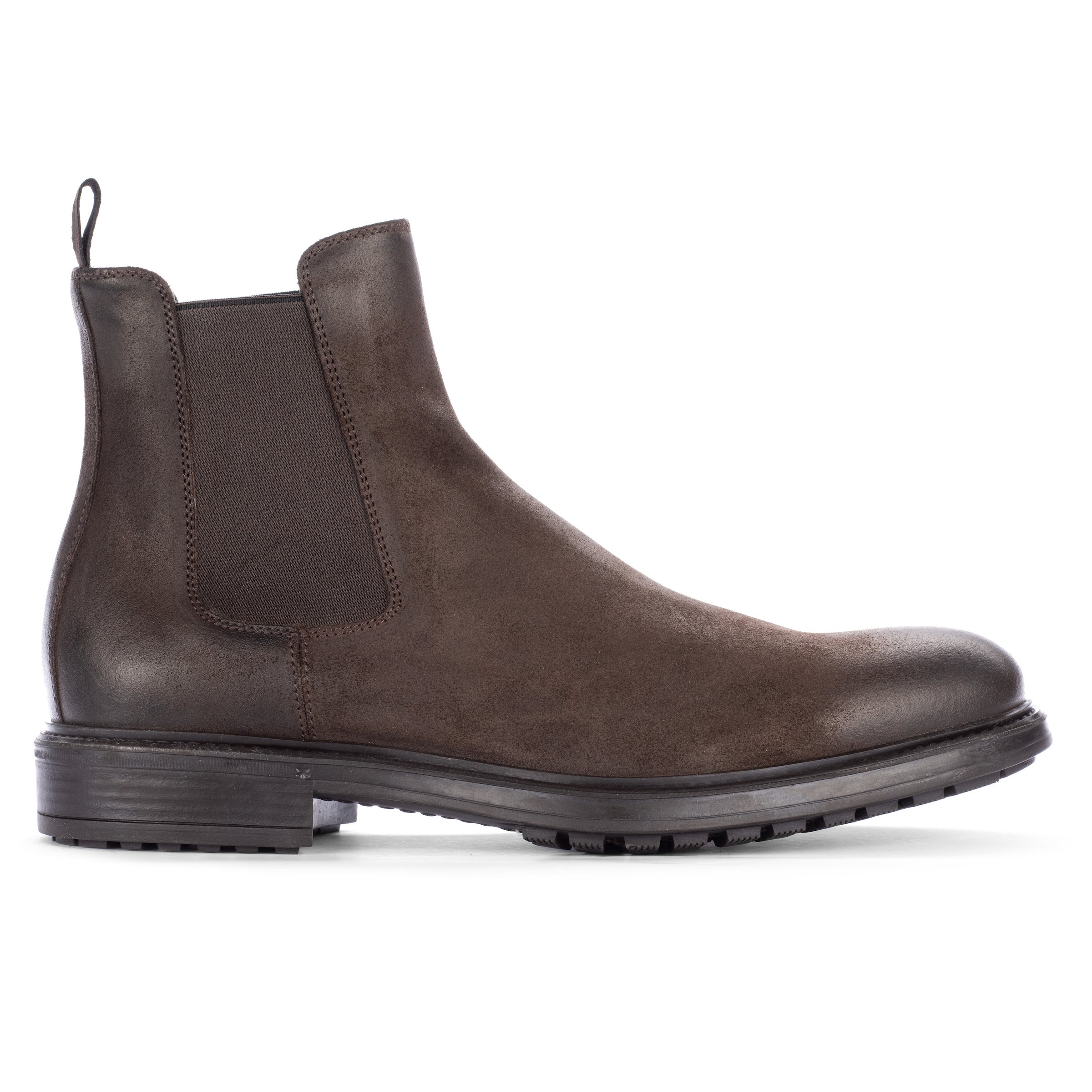 Largo Dark Chocolate Waxed Suede Chelsea Boot