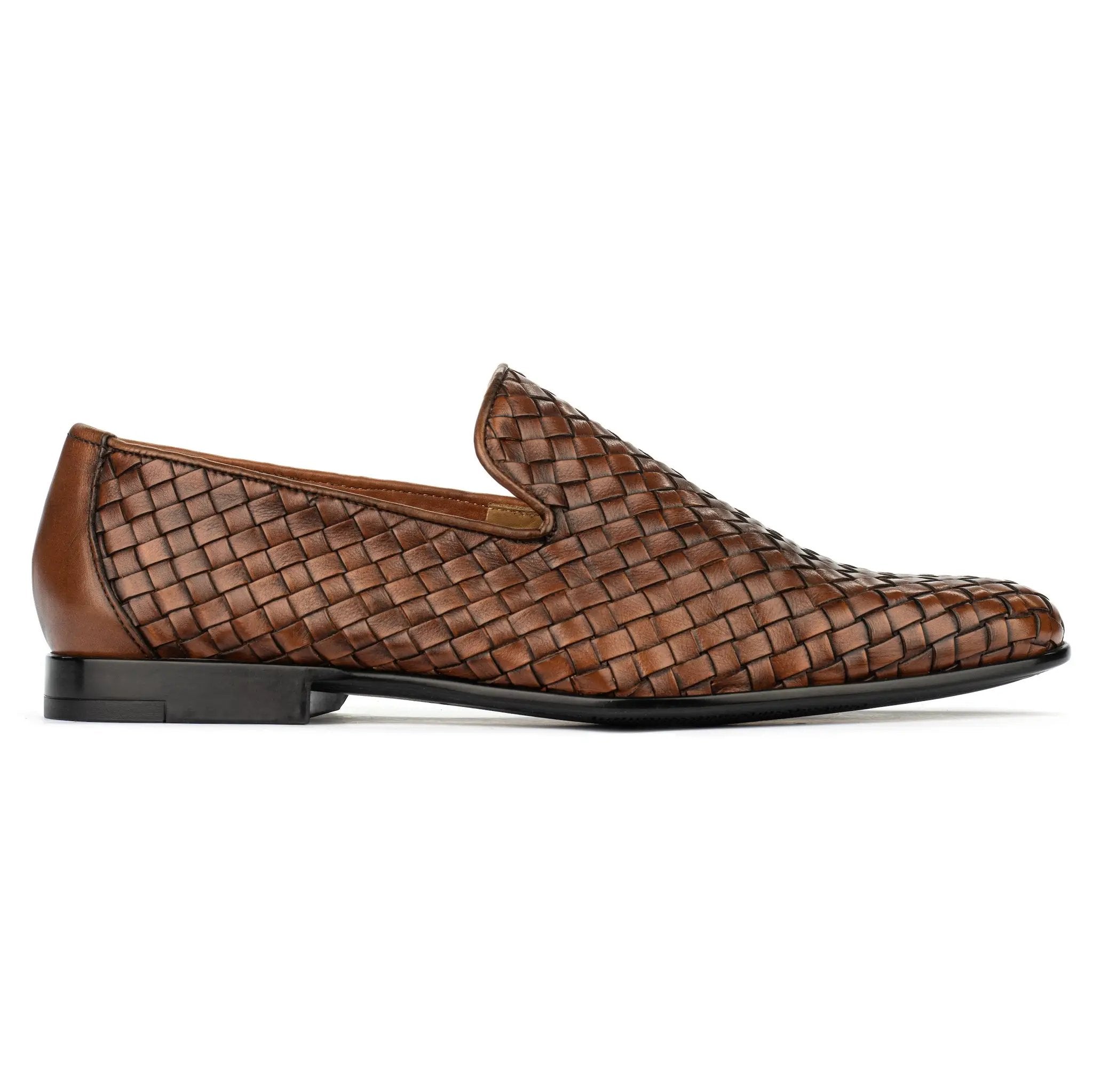 Foley Cognac Hand Woven Intrecciato Slip-On by To Boot New York