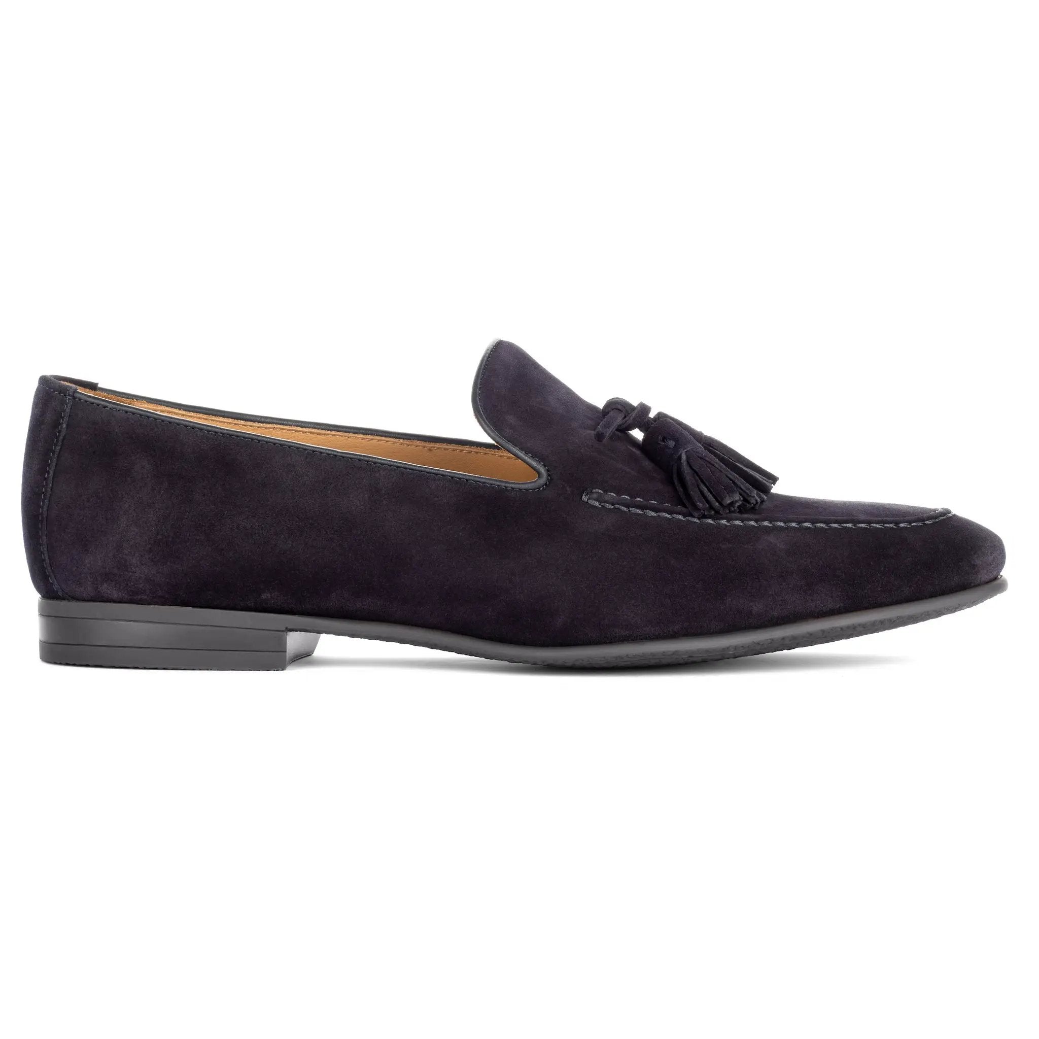 Calistoga Navy Blue Suede Tassel Loafer by To Boot New York