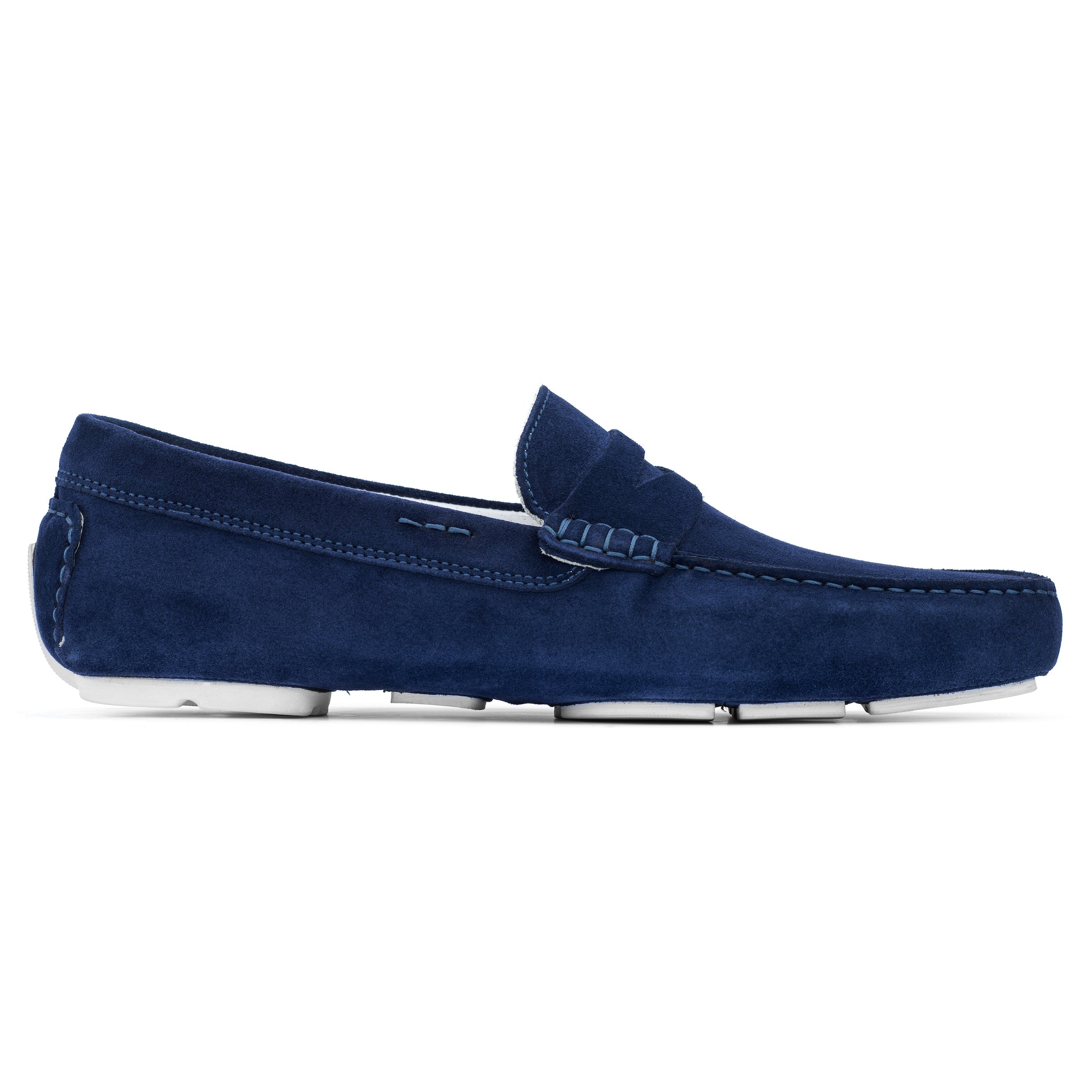 Idris Marine Blue Suede Driving Shoe