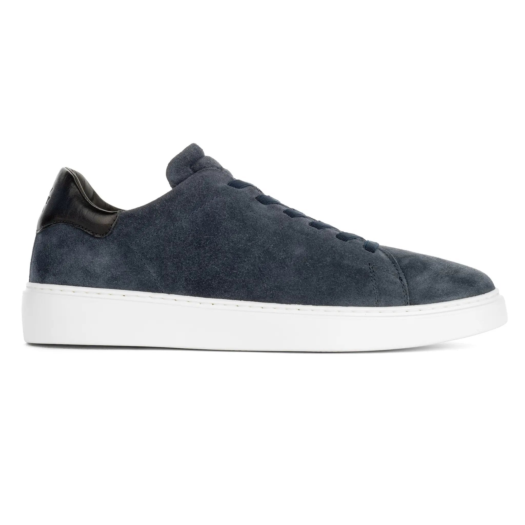 James Blue Suede Stretch Lace Luxury Low-Top Sneaker by To Boot New York
