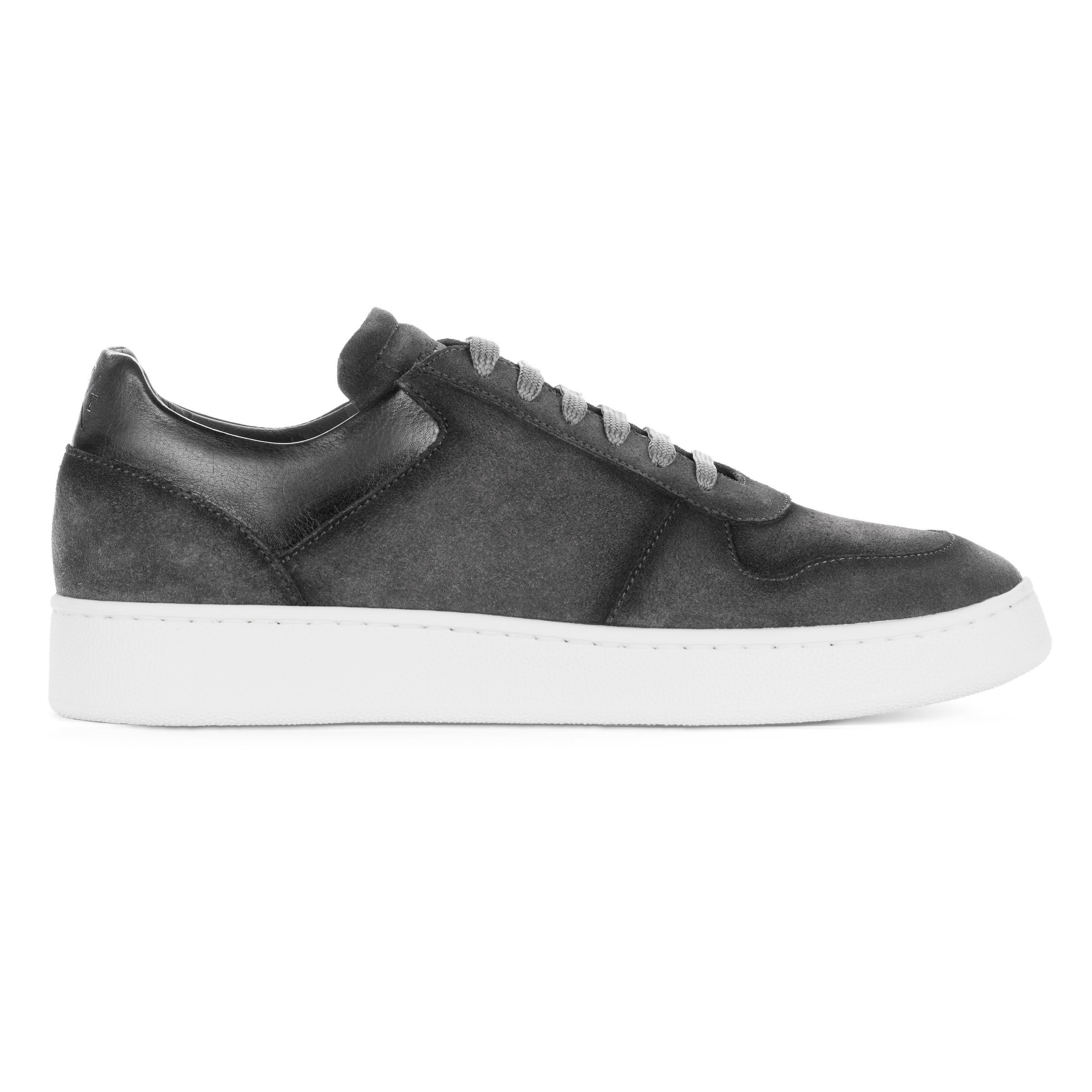 Callum Grey Suede Court Sneaker