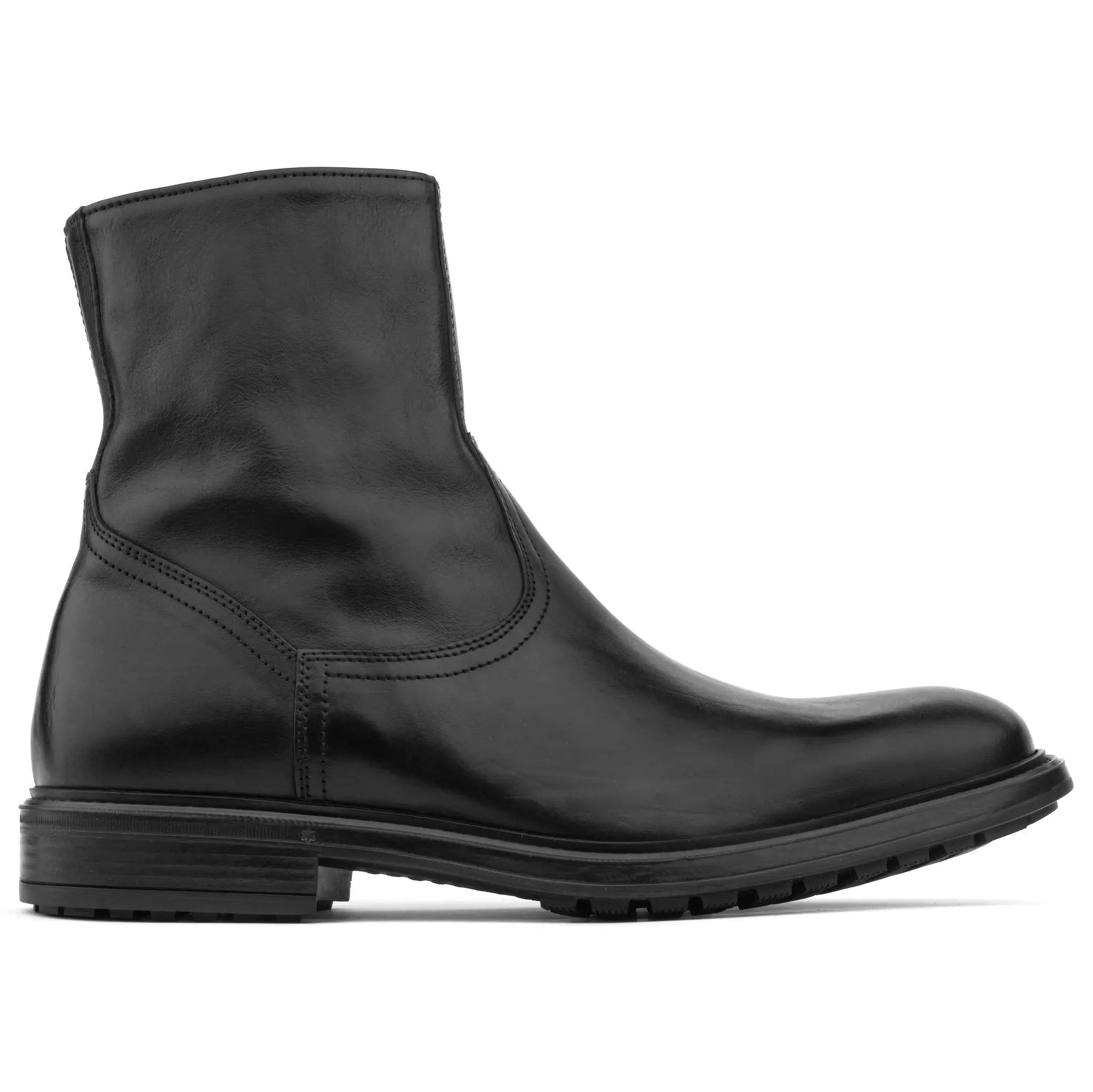 Muller Black Calf Plain Toe Zip Boot by To Boot New York